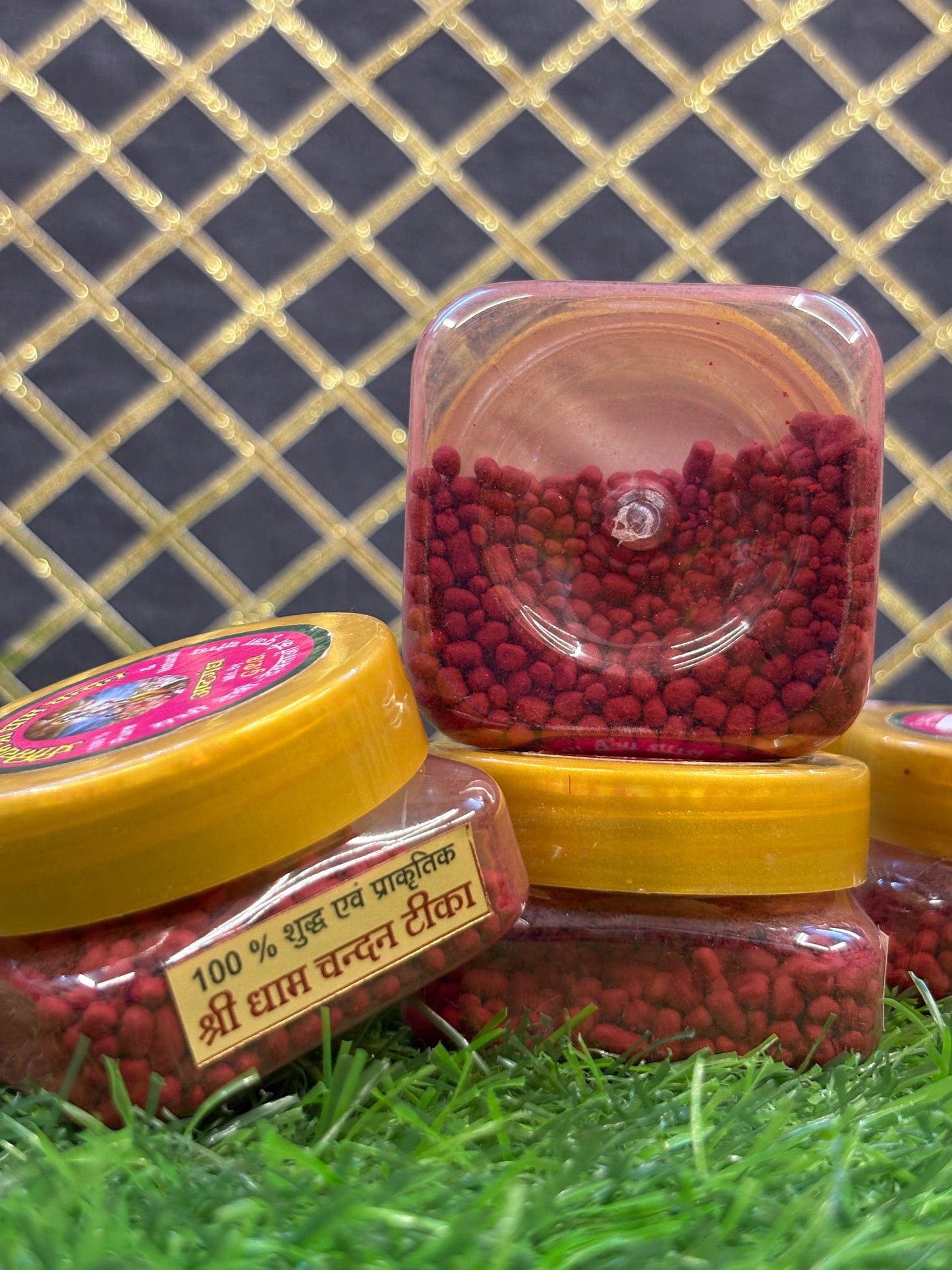 Aastragandh Danedar Laal Chandan – Shree Dhaam 50g | Premium Tilak Chandan for Temples & Rituals