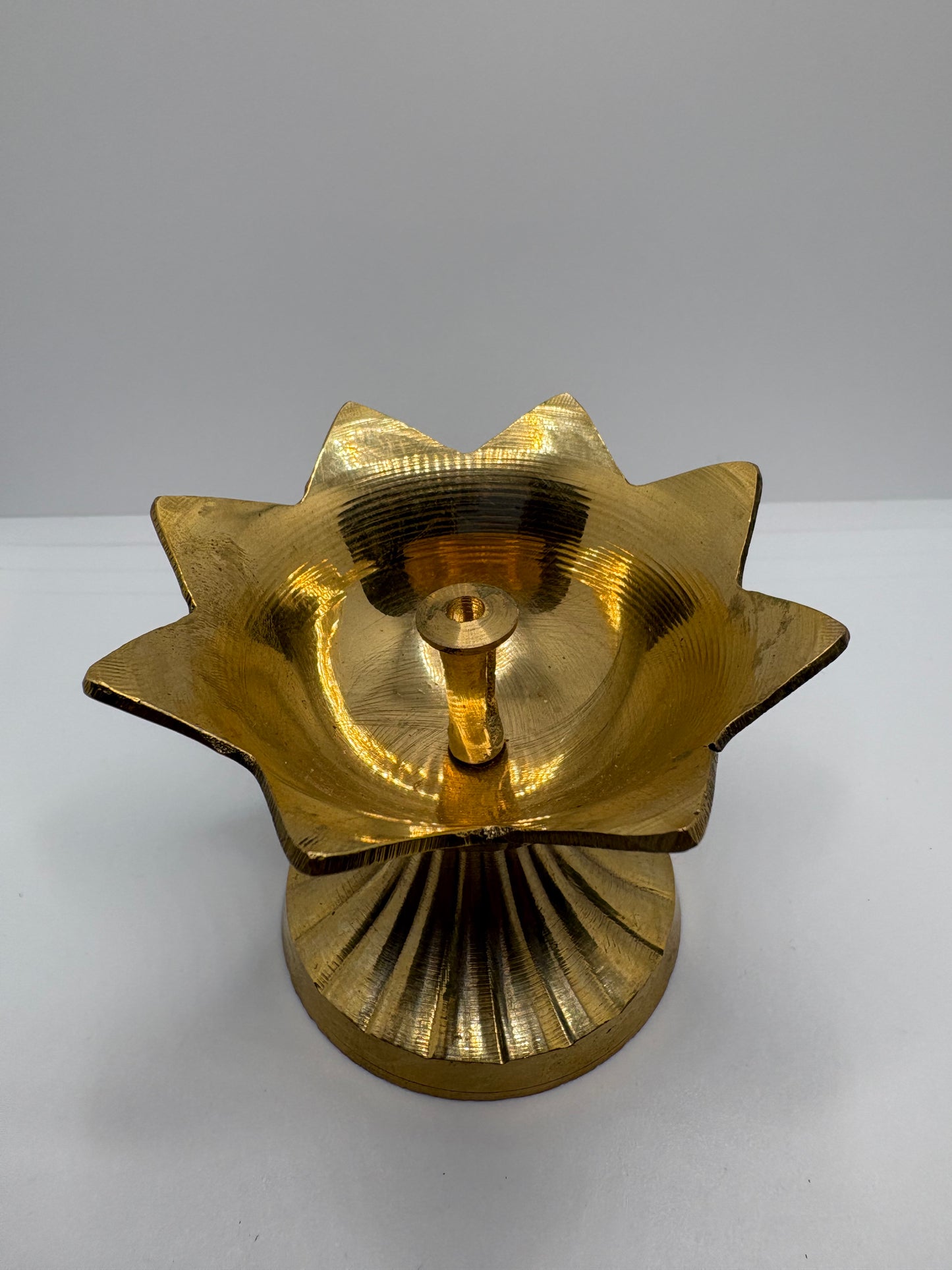 Brass (Petal) Flower Diya | Handcrafted Brass Oil Lamp for Pooja & Festive Decor