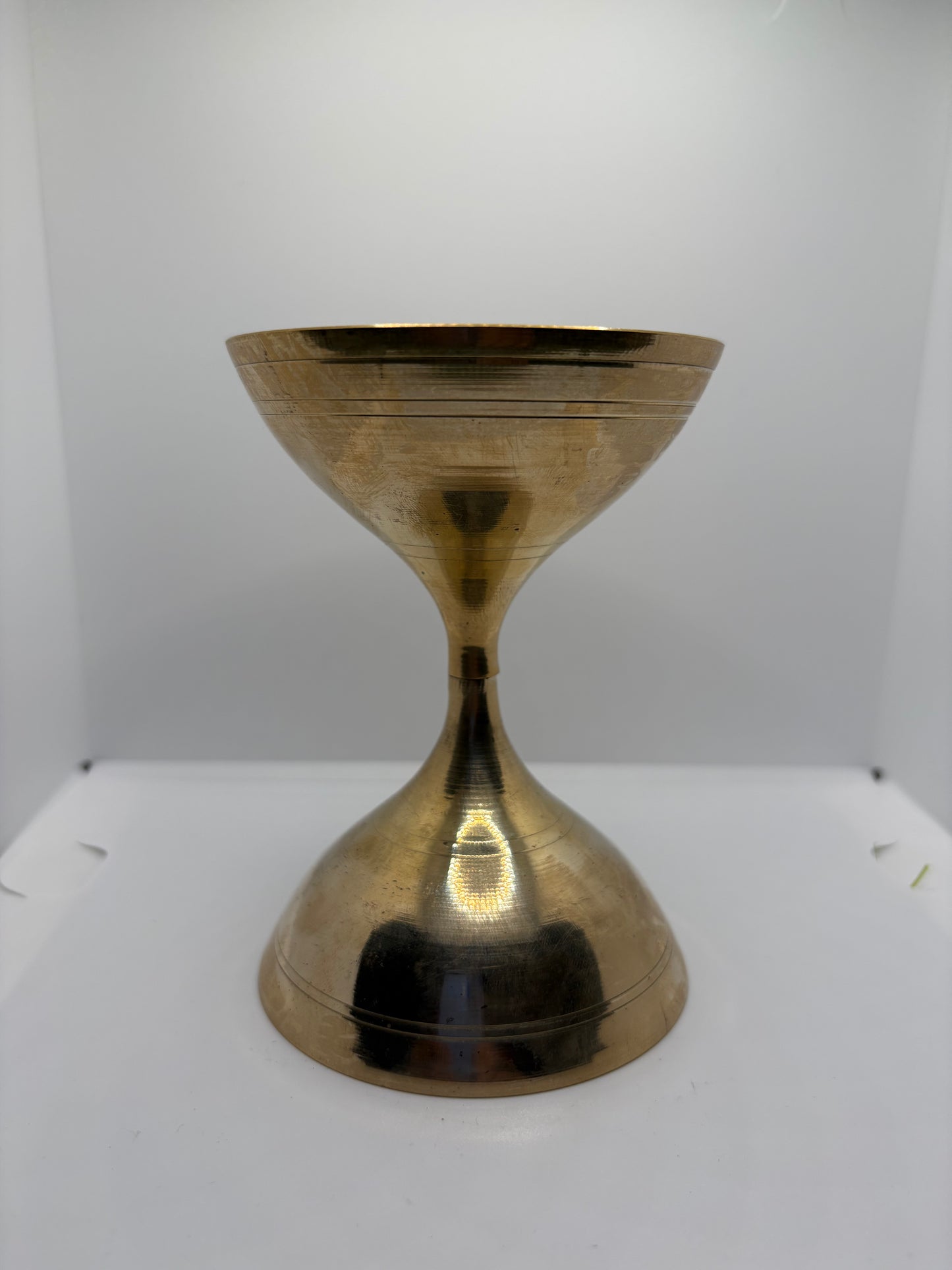 Brass (Petal) Akhand Jot Diya Damru | Traditional Brass Diya with Damru Base for Eternal Flame