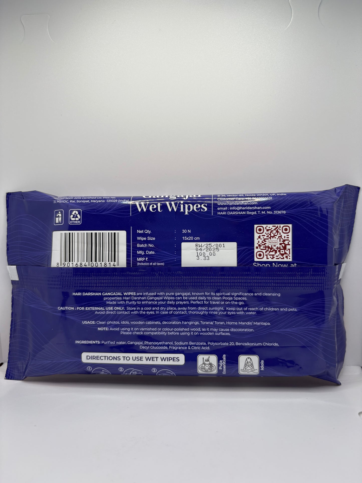 Hari Darshan Wet Wipes | Wipes | Wet Towel - 30 pieces