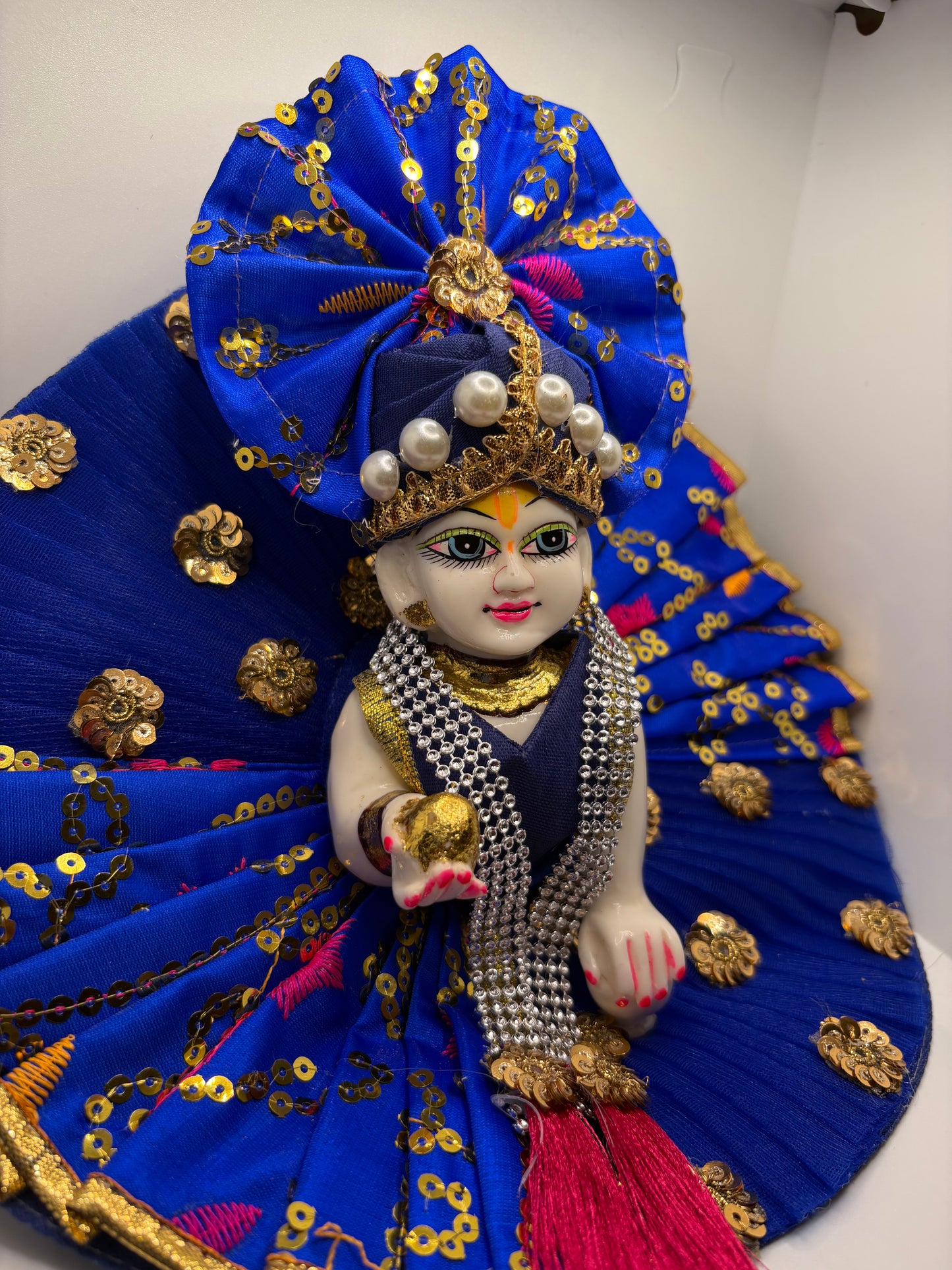 Blue Heavy Dress for Ladoo Gopal Ji | Royal Handcrafted Vastra for Bal Gopal Idol
