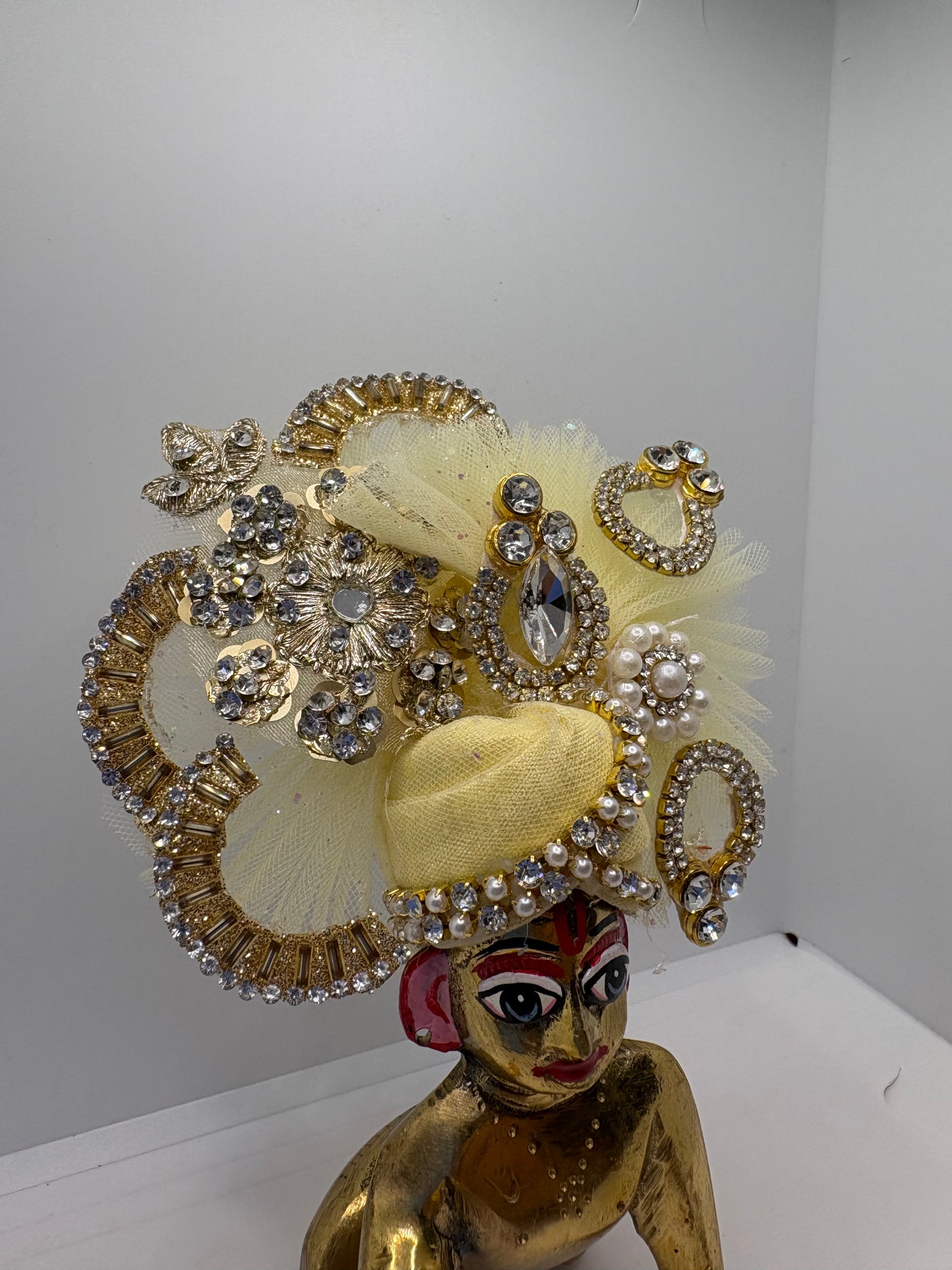 Light (Pastel) Color Heavy Pagdi for Ladoo Gopal Ji | Handcrafted Royal Turban for Bal Gopal Idol