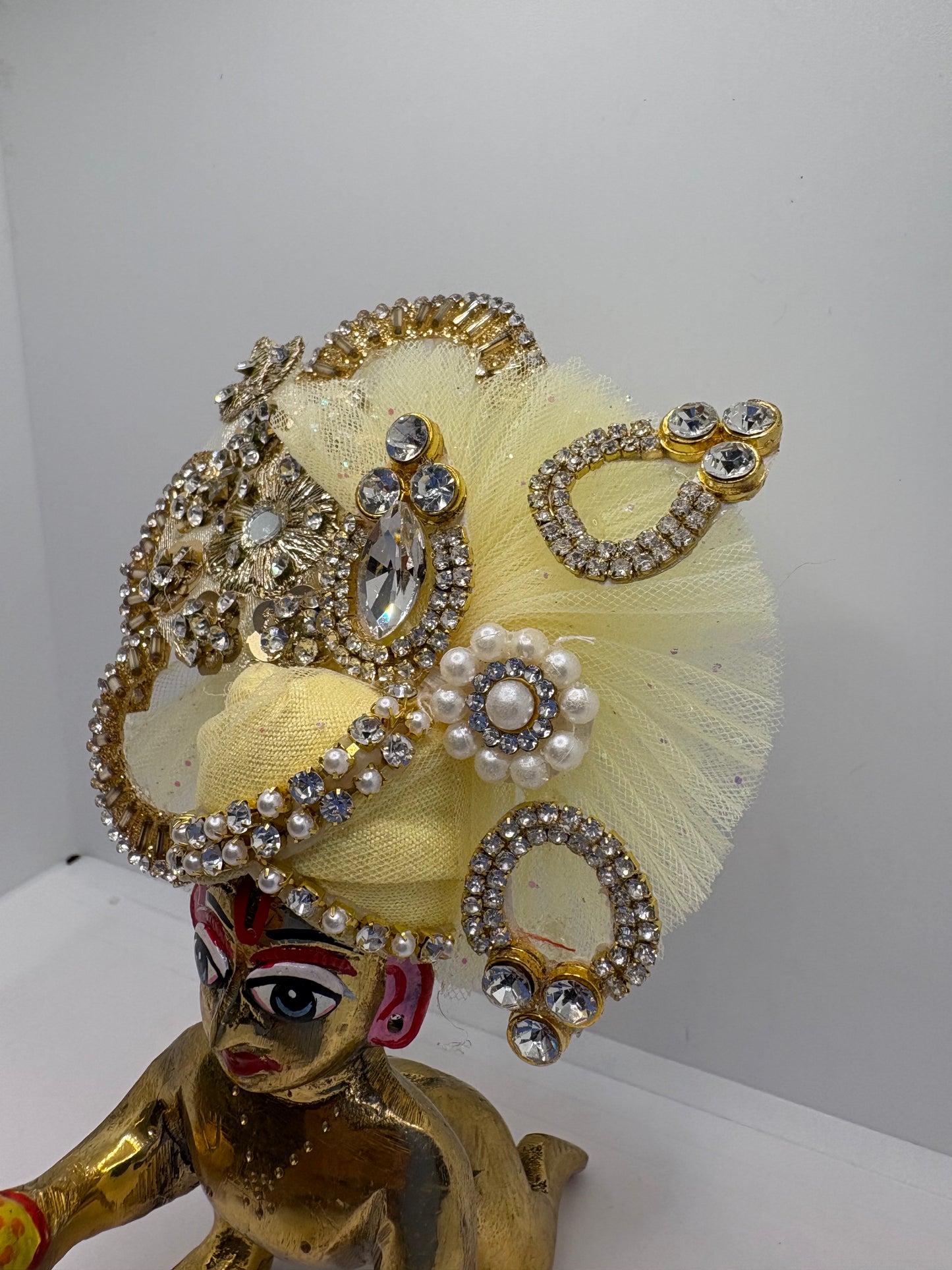 Light (Pastel) Color Heavy Pagdi for Ladoo Gopal Ji | Handcrafted Royal Turban for Bal Gopal Idol