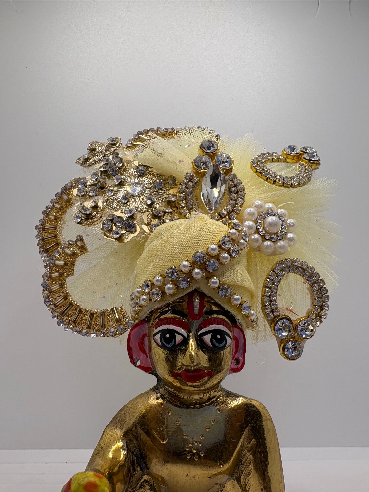 Light (Pastel) Color Heavy Pagdi for Ladoo Gopal Ji | Handcrafted Royal Turban for Bal Gopal Idol