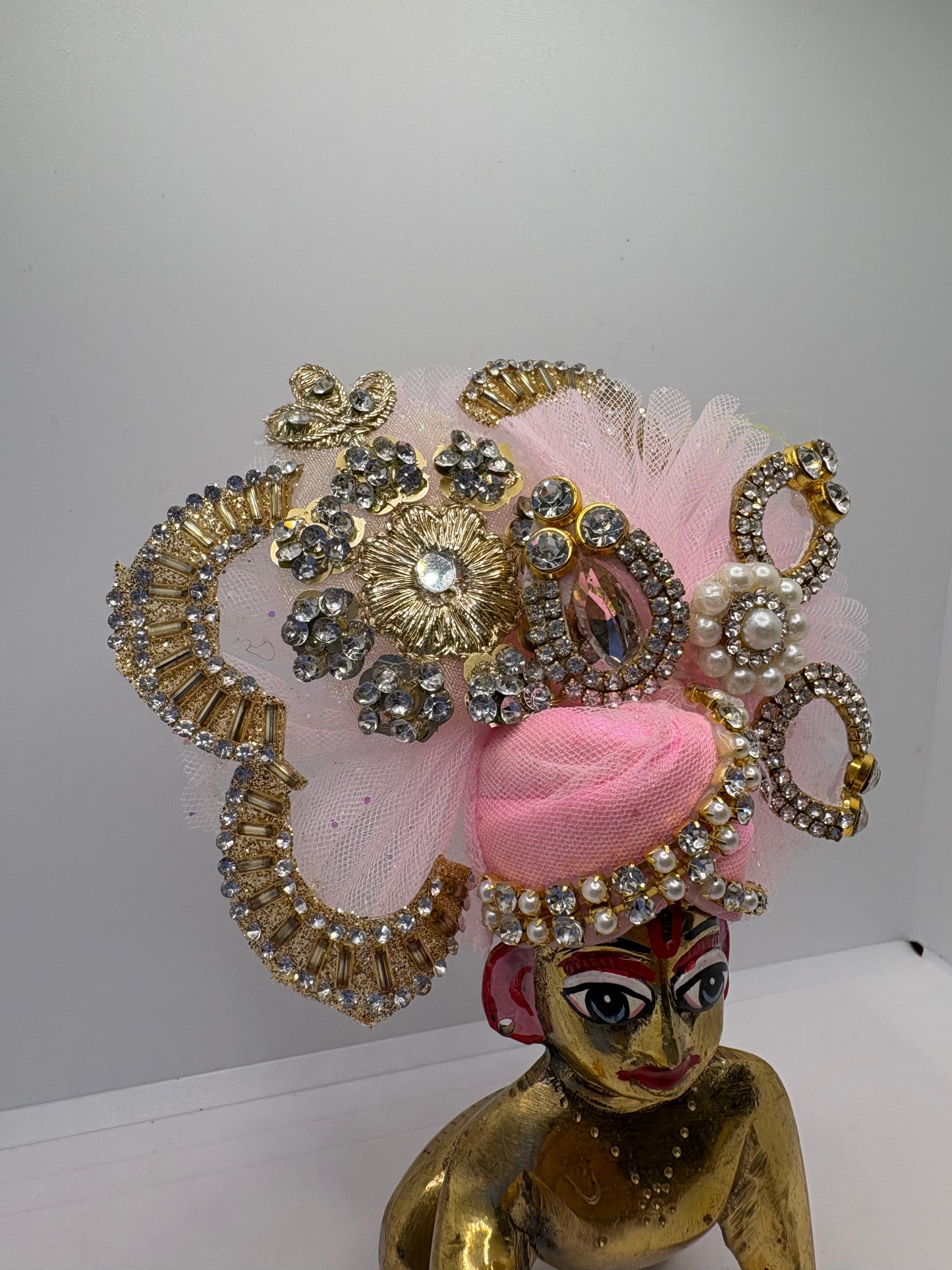 Light (Pastel) Color Heavy Pagdi for Ladoo Gopal Ji | Handcrafted Royal Turban for Bal Gopal Idol
