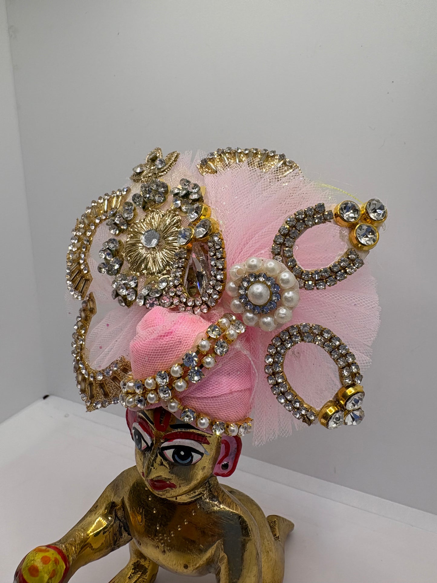 Light (Pastel) Color Heavy Pagdi for Ladoo Gopal Ji | Handcrafted Royal Turban for Bal Gopal Idol