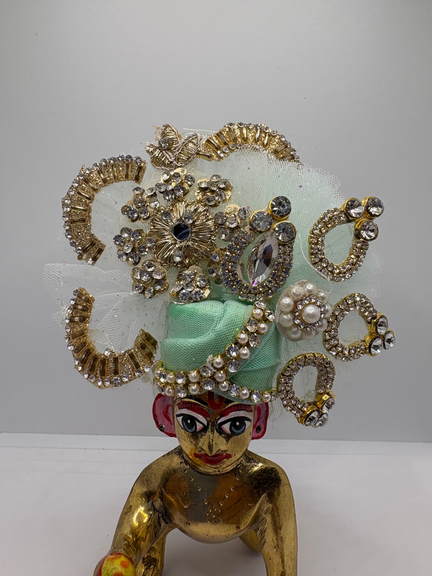 Light (Pastel) Color Heavy Pagdi for Ladoo Gopal Ji | Handcrafted Royal Turban for Bal Gopal Idol