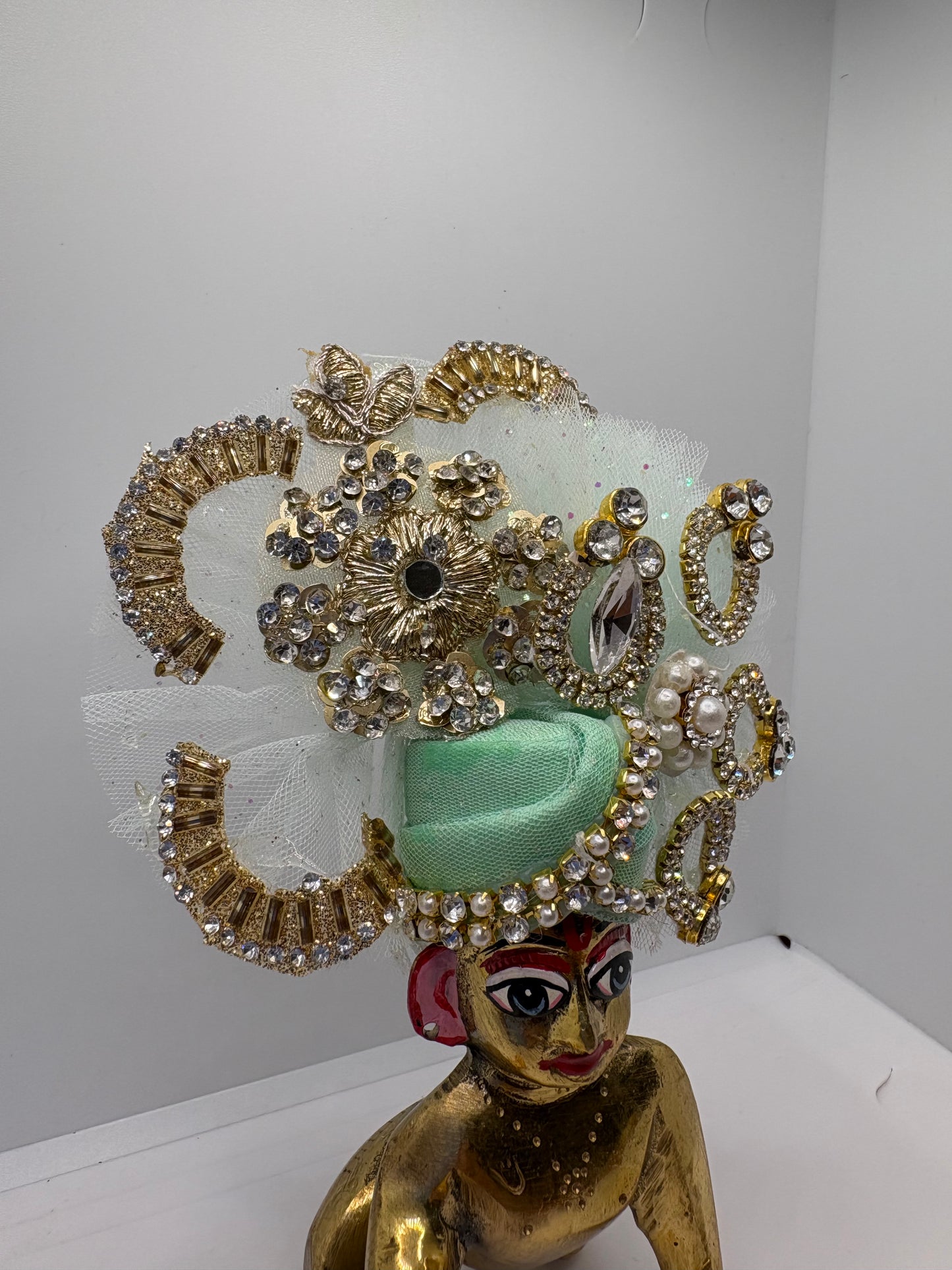 Light (Pastel) Color Heavy Pagdi for Ladoo Gopal Ji | Handcrafted Royal Turban for Bal Gopal Idol
