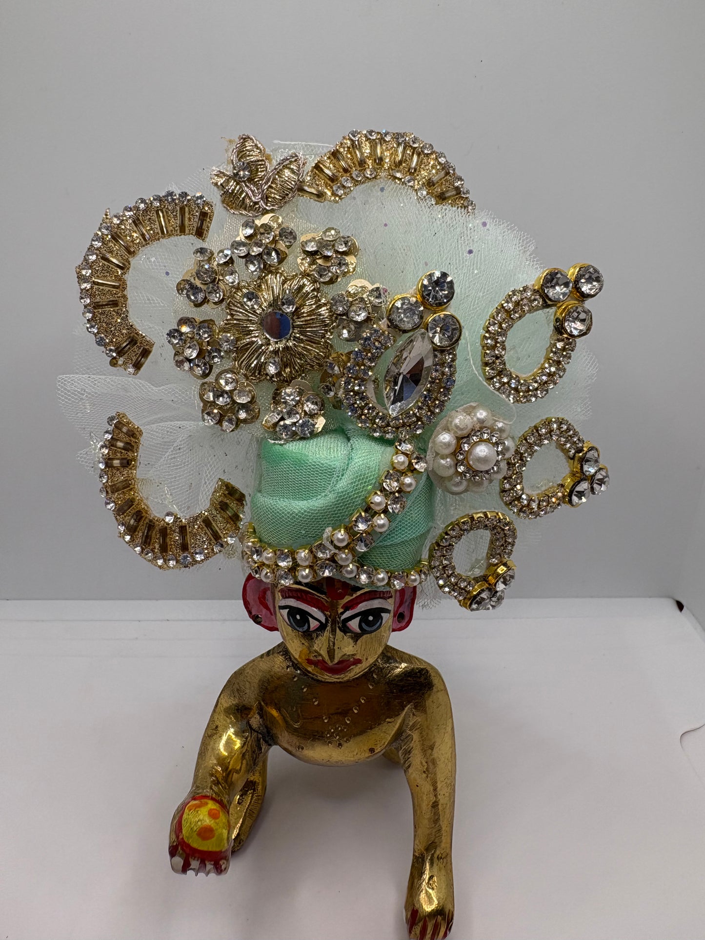 Light (Pastel) Color Heavy Pagdi for Ladoo Gopal Ji | Handcrafted Royal Turban for Bal Gopal Idol