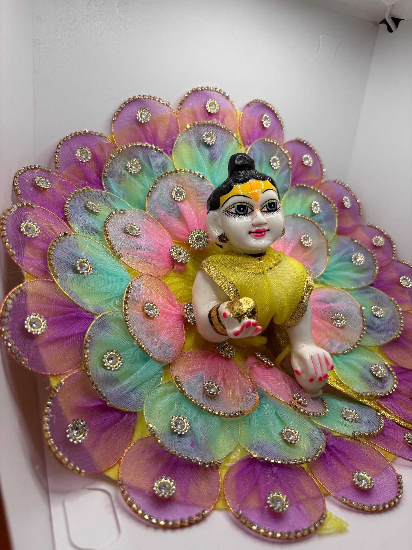 Multicolour Heavy Dress for Ladoo Gopal Ji | Premium Embroidered Vastra for Bal Gopal Idol