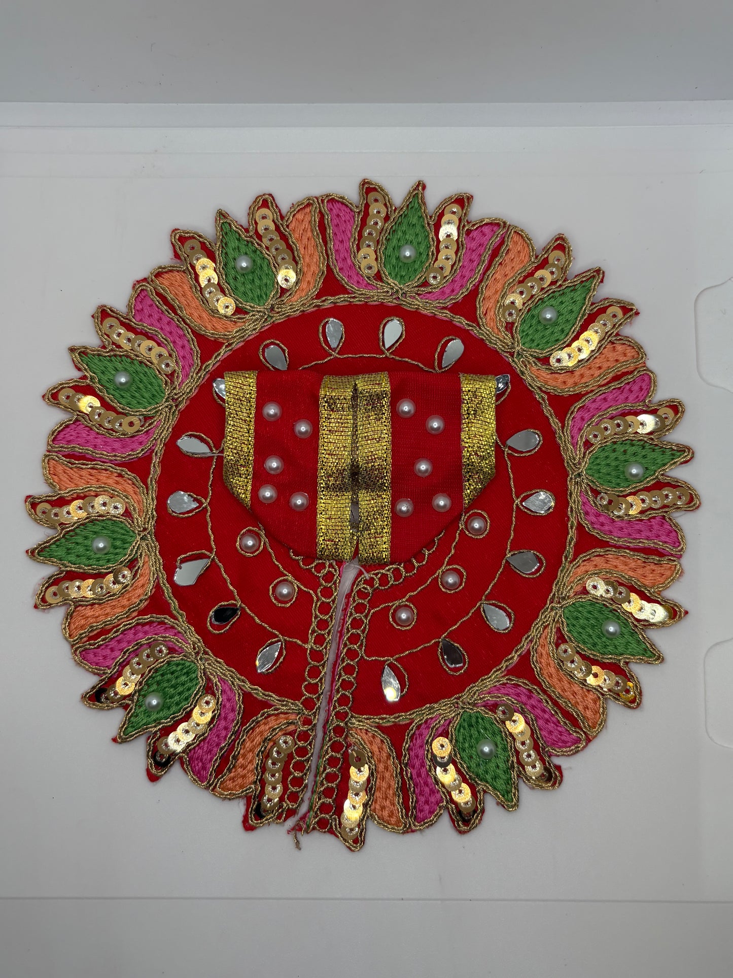 Laddu Gopal Embroidery Dress | Size (2No. - 3No.) | Handcrafted Traditional Vastra for Bal Gopal Idol