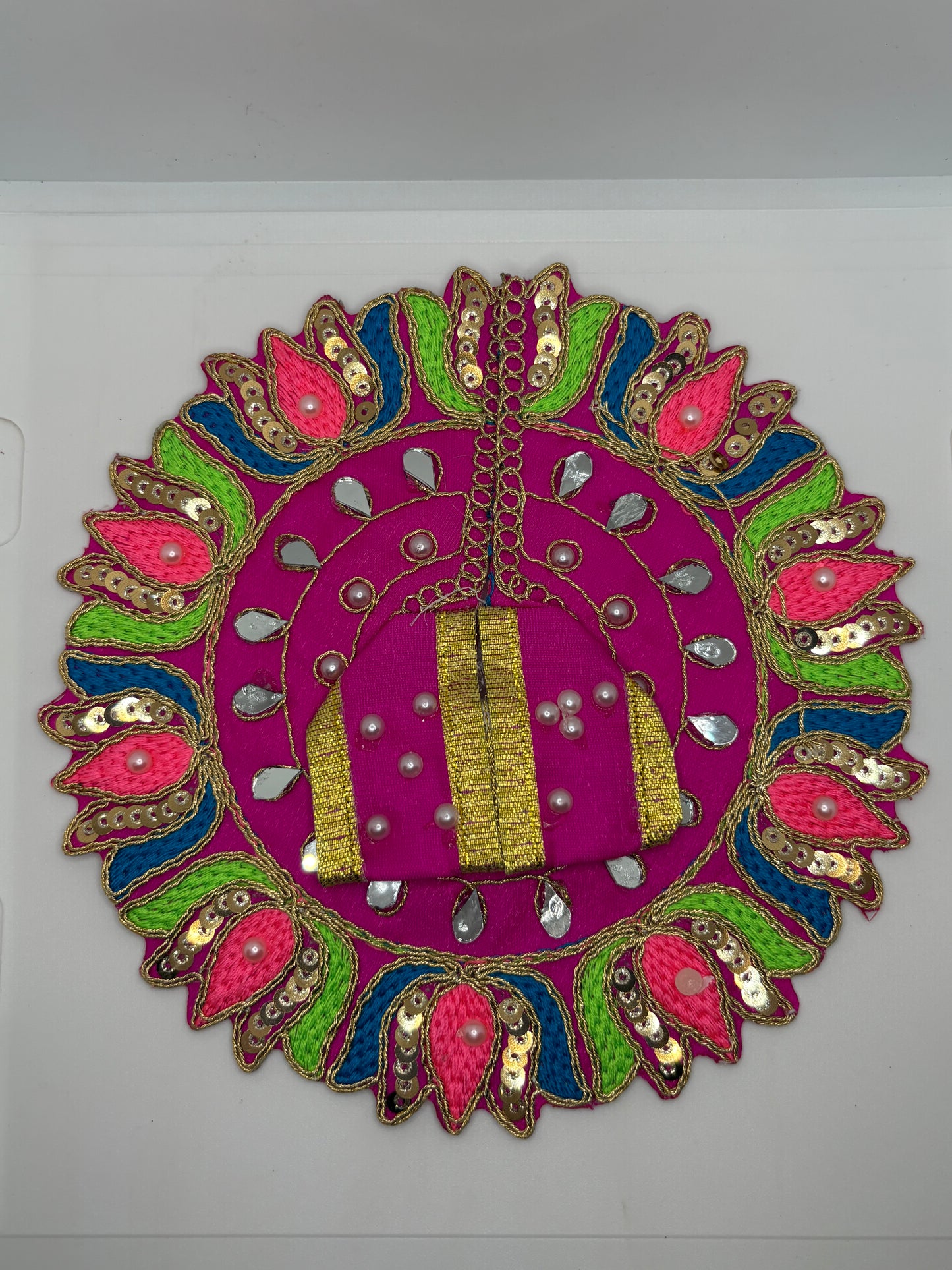 Laddu Gopal Embroidery Dress | Size (2No. - 3No.) | Handcrafted Traditional Vastra for Bal Gopal Idol