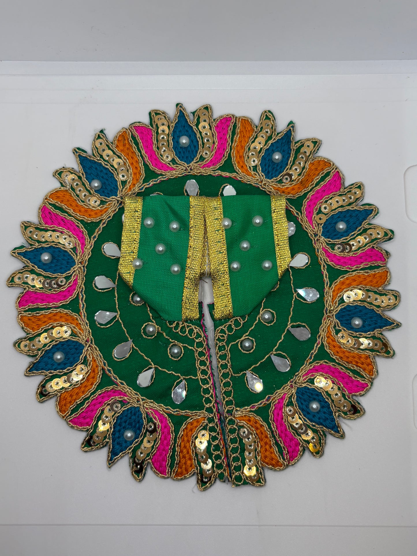 Laddu Gopal Embroidery Dress | Size (2No. - 3No.) | Handcrafted Traditional Vastra for Bal Gopal Idol