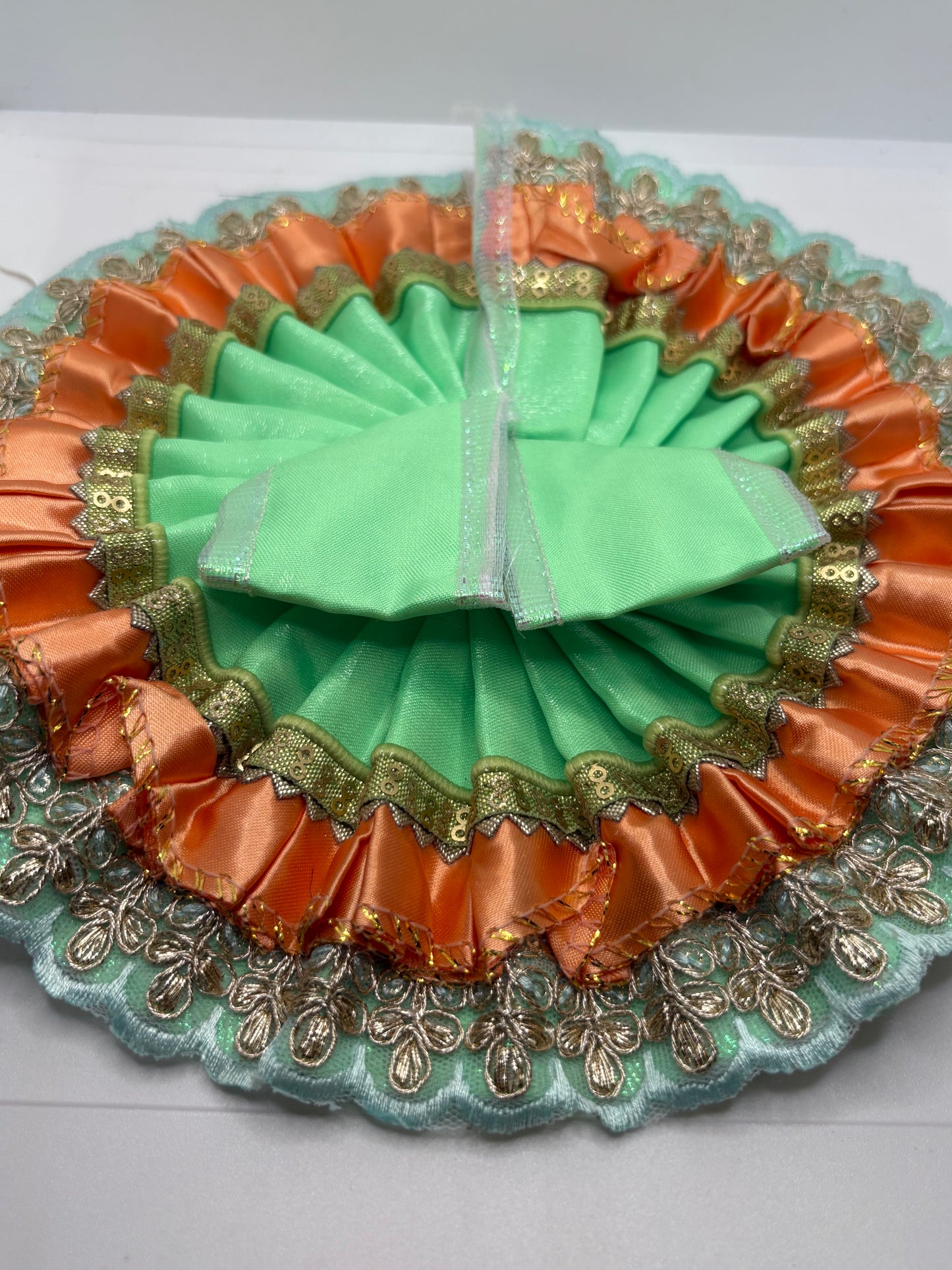 Double Color Laddu Gopal Embroidery Dress | Dual-Tone Traditional Vastra for Bal Gopal Idol