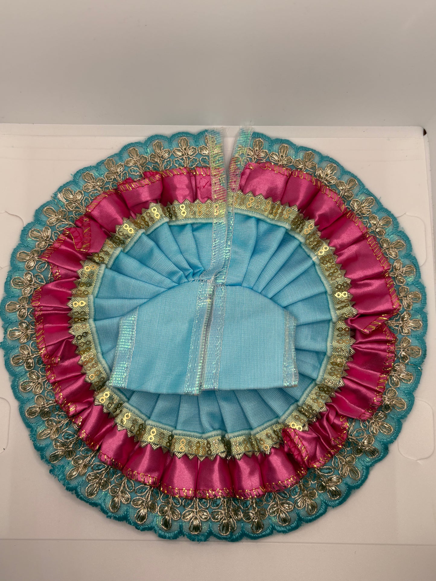 Double Color Laddu Gopal Embroidery Dress | Dual-Tone Traditional Vastra for Bal Gopal Idol