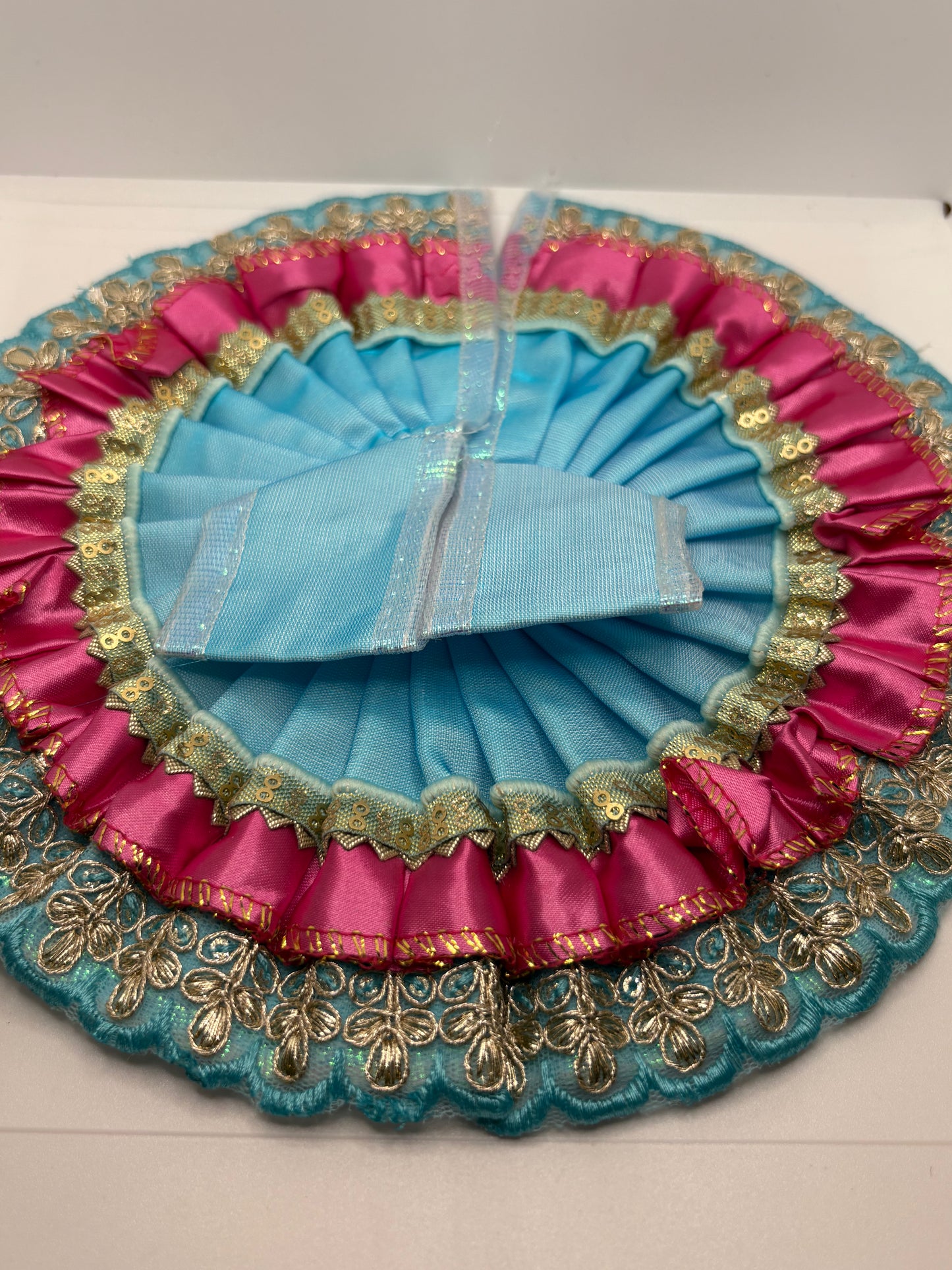 Double Color Laddu Gopal Embroidery Dress | Dual-Tone Traditional Vastra for Bal Gopal Idol
