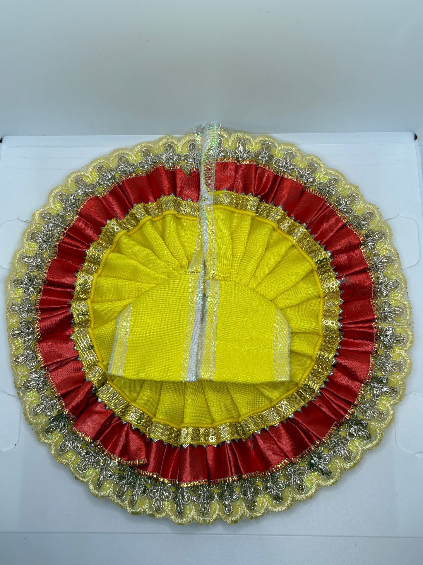 Double Color Laddu Gopal Embroidery Dress | Dual-Tone Traditional Vastra for Bal Gopal Idol