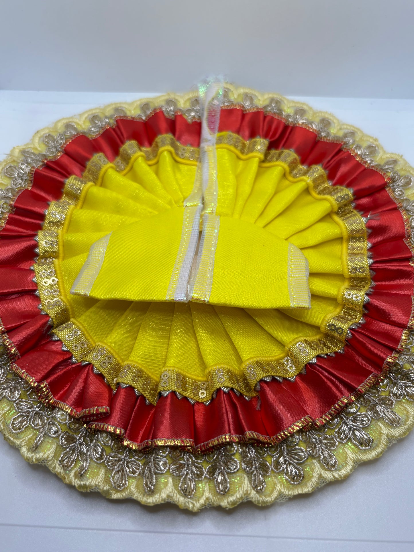 Double Color Laddu Gopal Embroidery Dress | Dual-Tone Traditional Vastra for Bal Gopal Idol