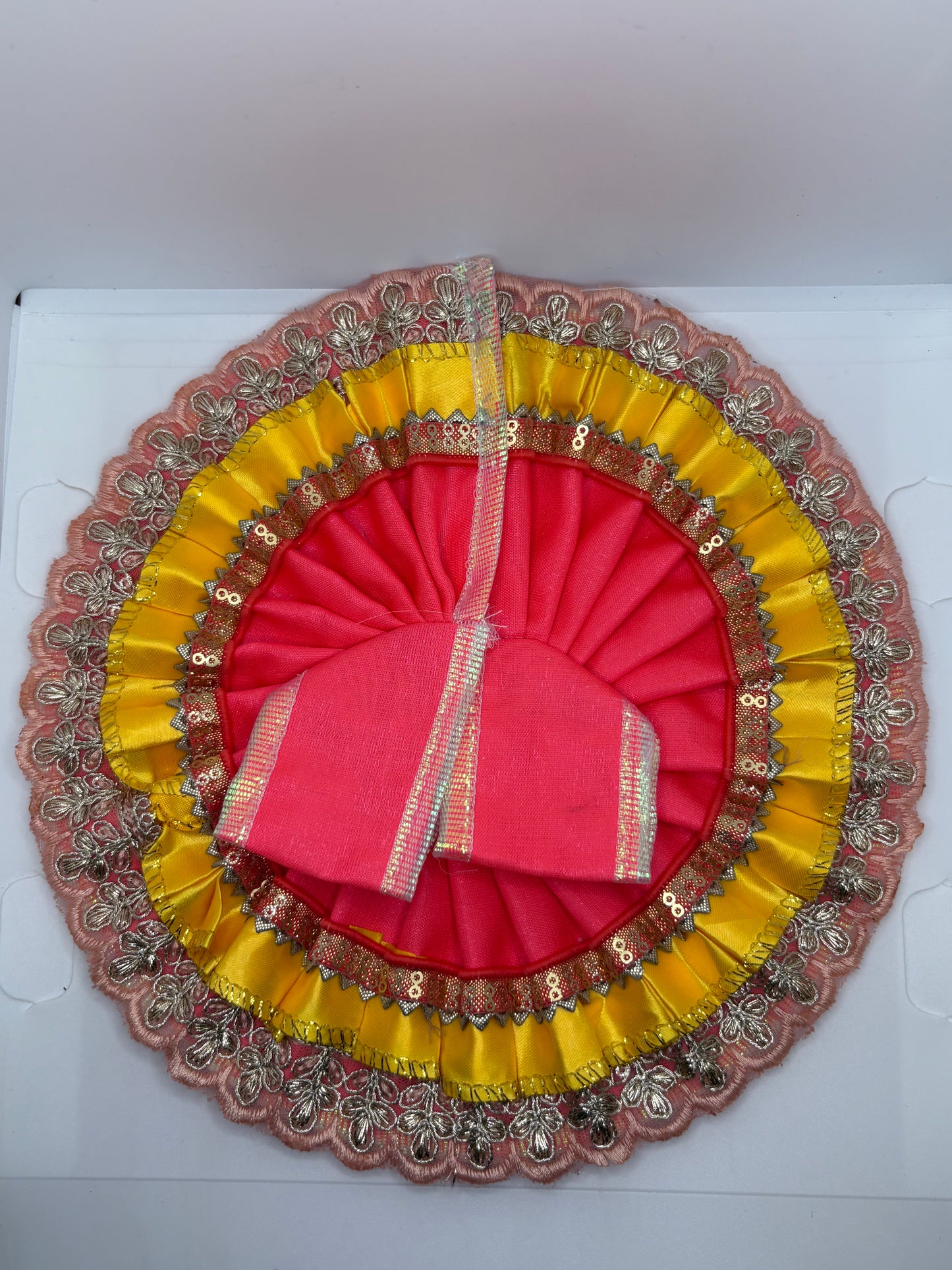 Double Color Laddu Gopal Embroidery Dress | Dual-Tone Traditional Vastra for Bal Gopal Idol