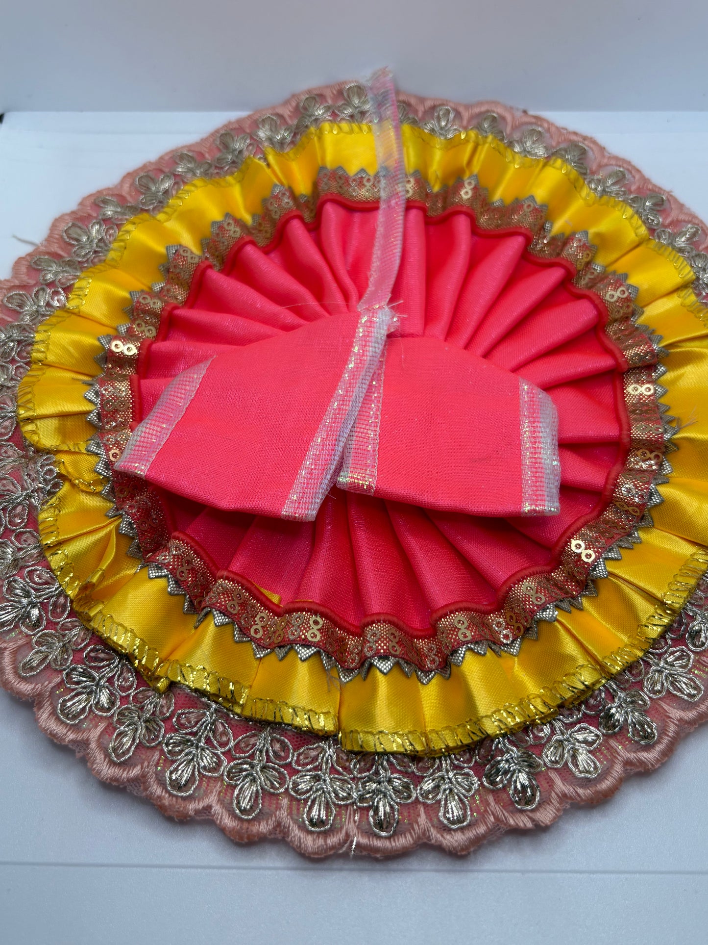 Double Color Laddu Gopal Embroidery Dress | Dual-Tone Traditional Vastra for Bal Gopal Idol