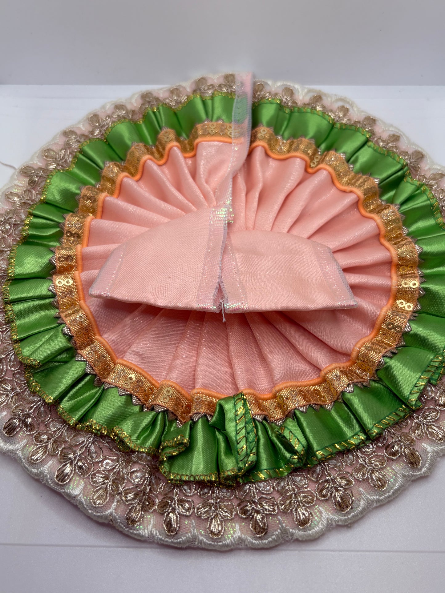 Double Color Laddu Gopal Embroidery Dress | Dual-Tone Traditional Vastra for Bal Gopal Idol