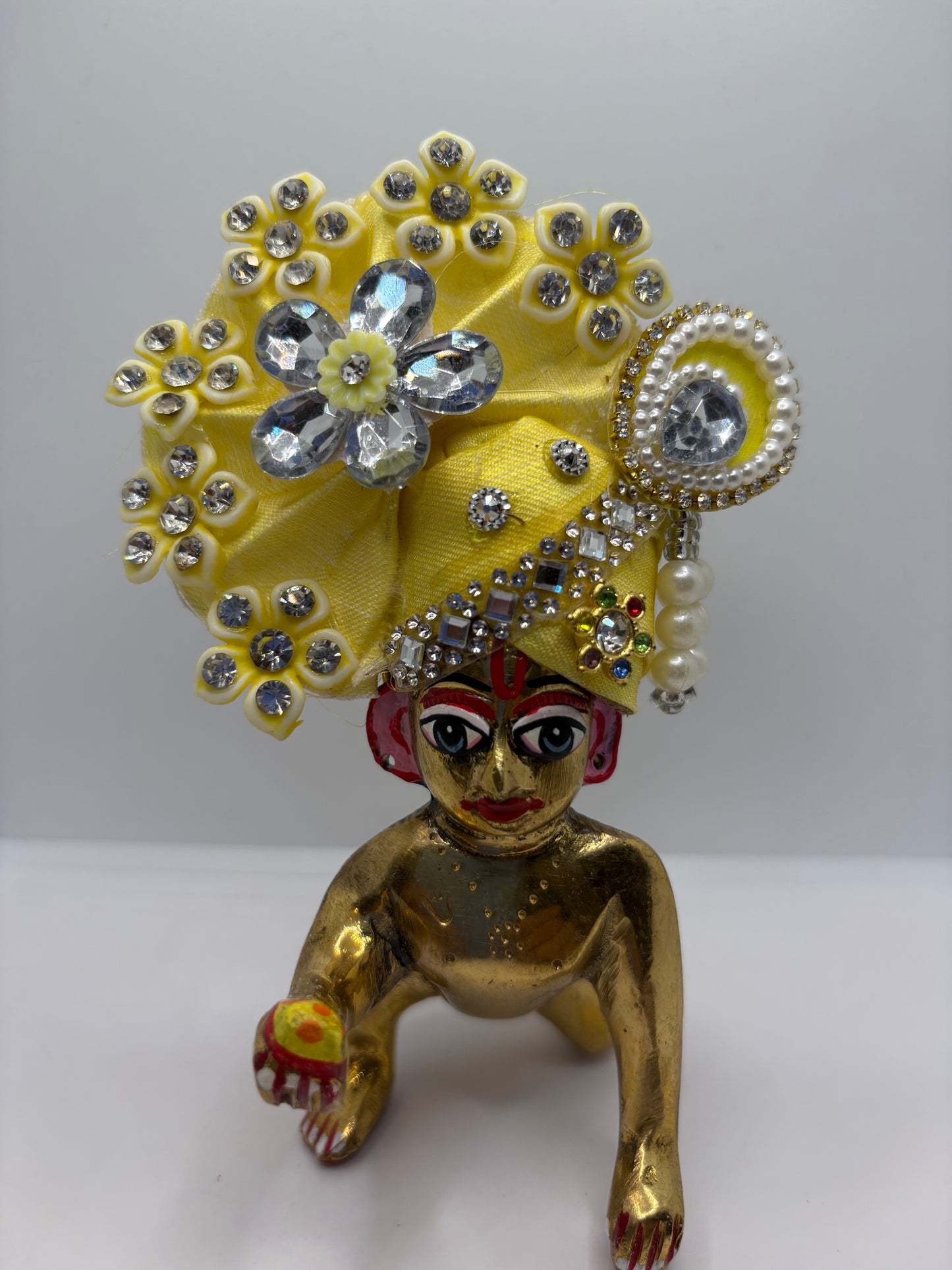 Pastel Floral Pagdi for Laddu Gopal Ji | Elegant Crown for Divine Shringar