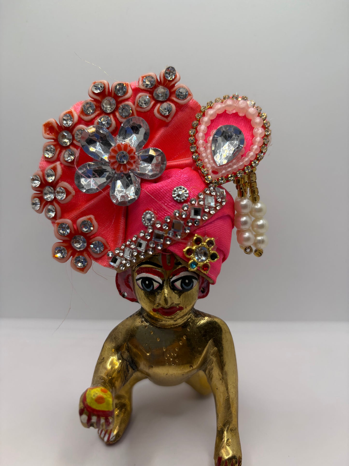 Pastel Floral Pagdi for Laddu Gopal Ji | Elegant Crown for Divine Shringar