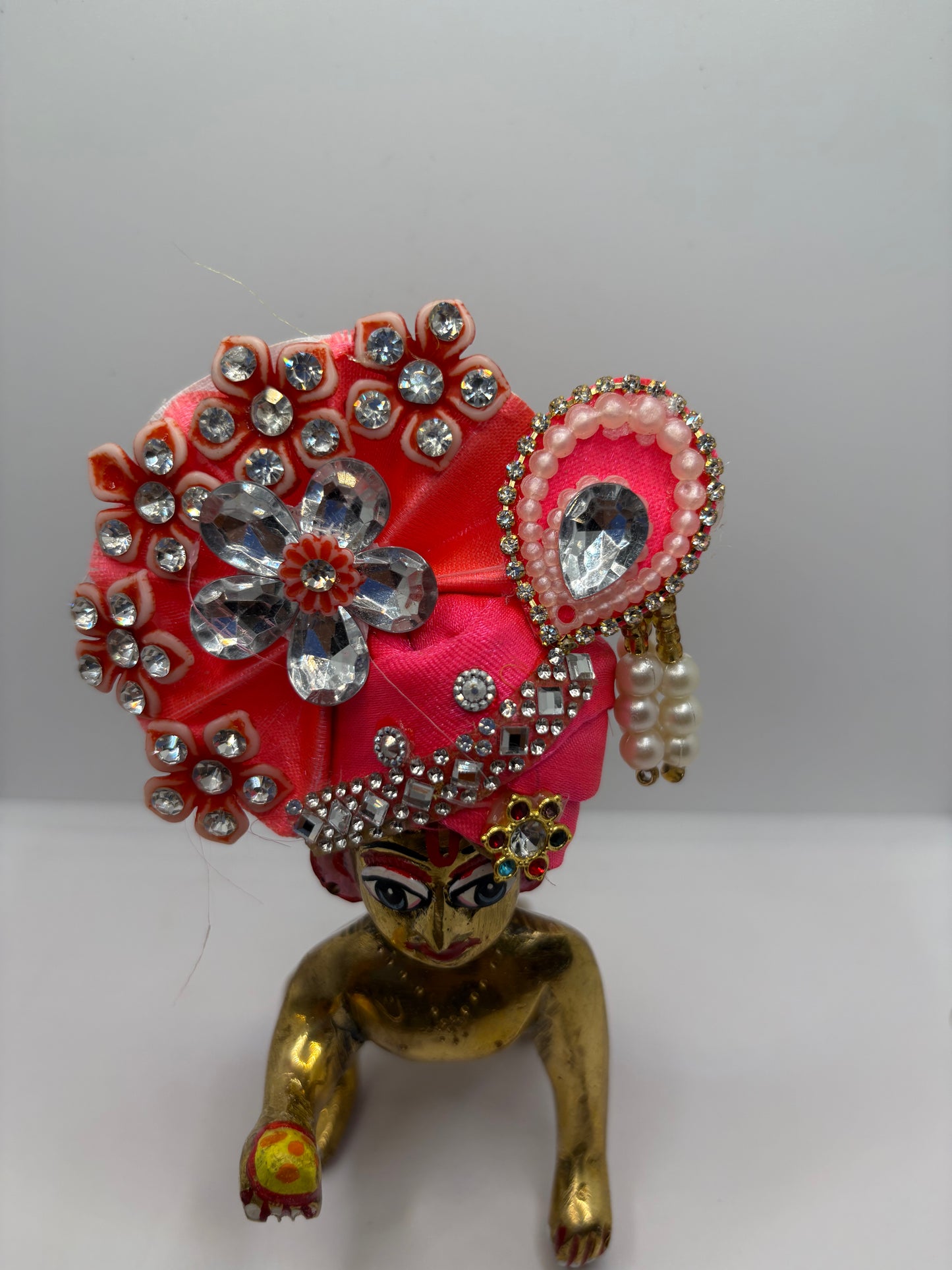 Pastel Floral Pagdi for Laddu Gopal Ji | Elegant Crown for Divine Shringar