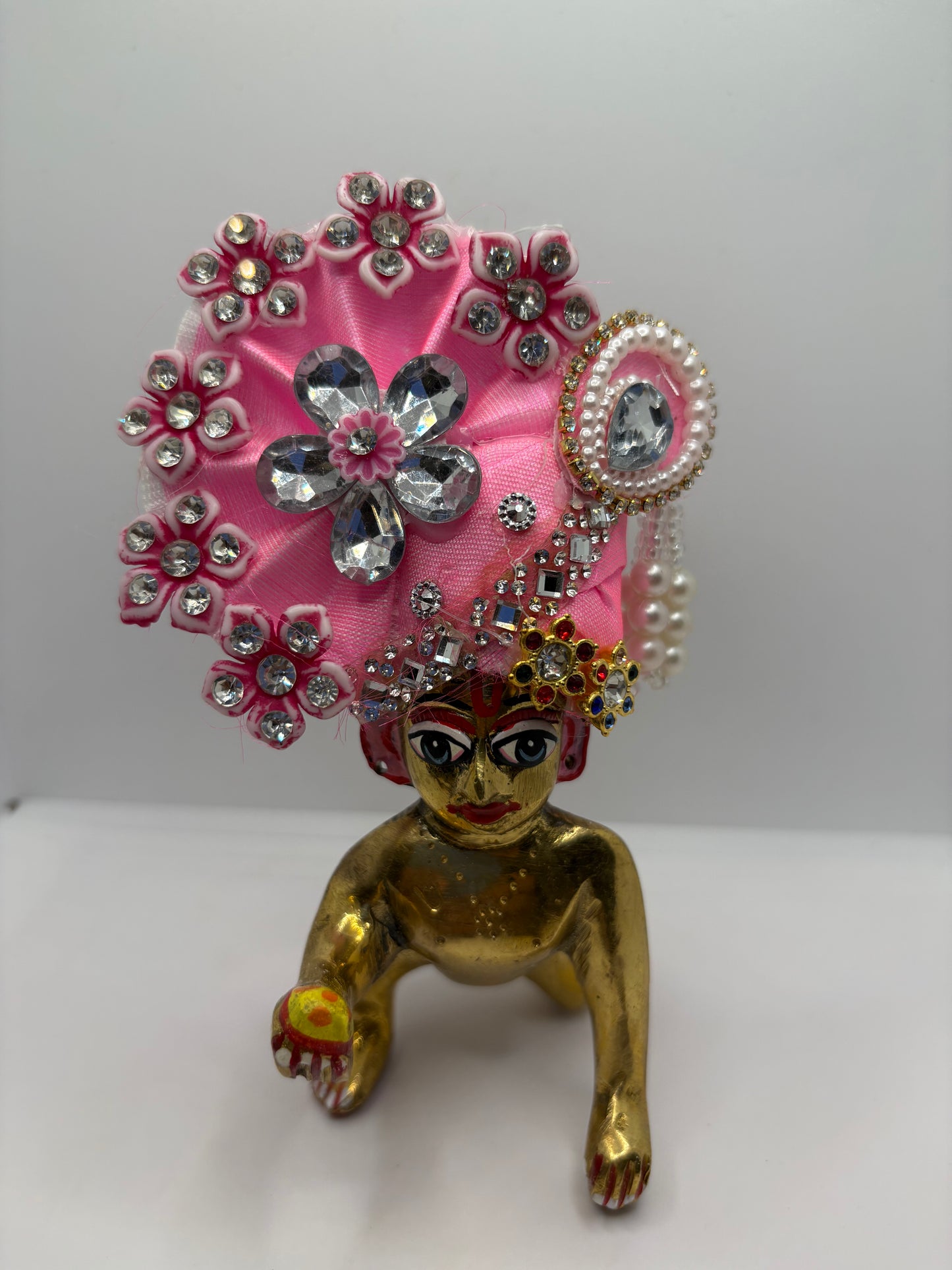 Pastel Floral Pagdi for Laddu Gopal Ji | Elegant Crown for Divine Shringar