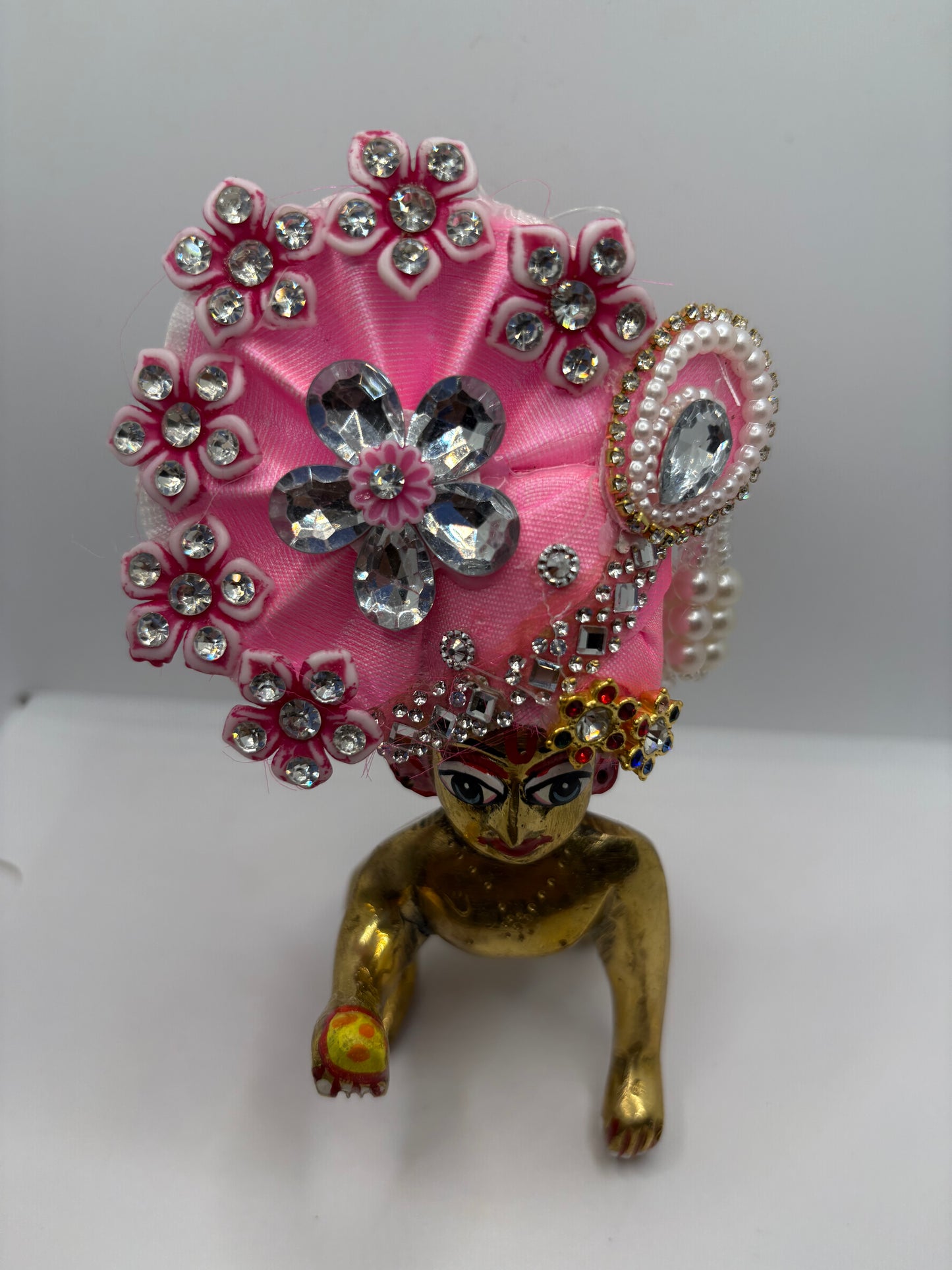 Pastel Floral Pagdi for Laddu Gopal Ji | Elegant Crown for Divine Shringar