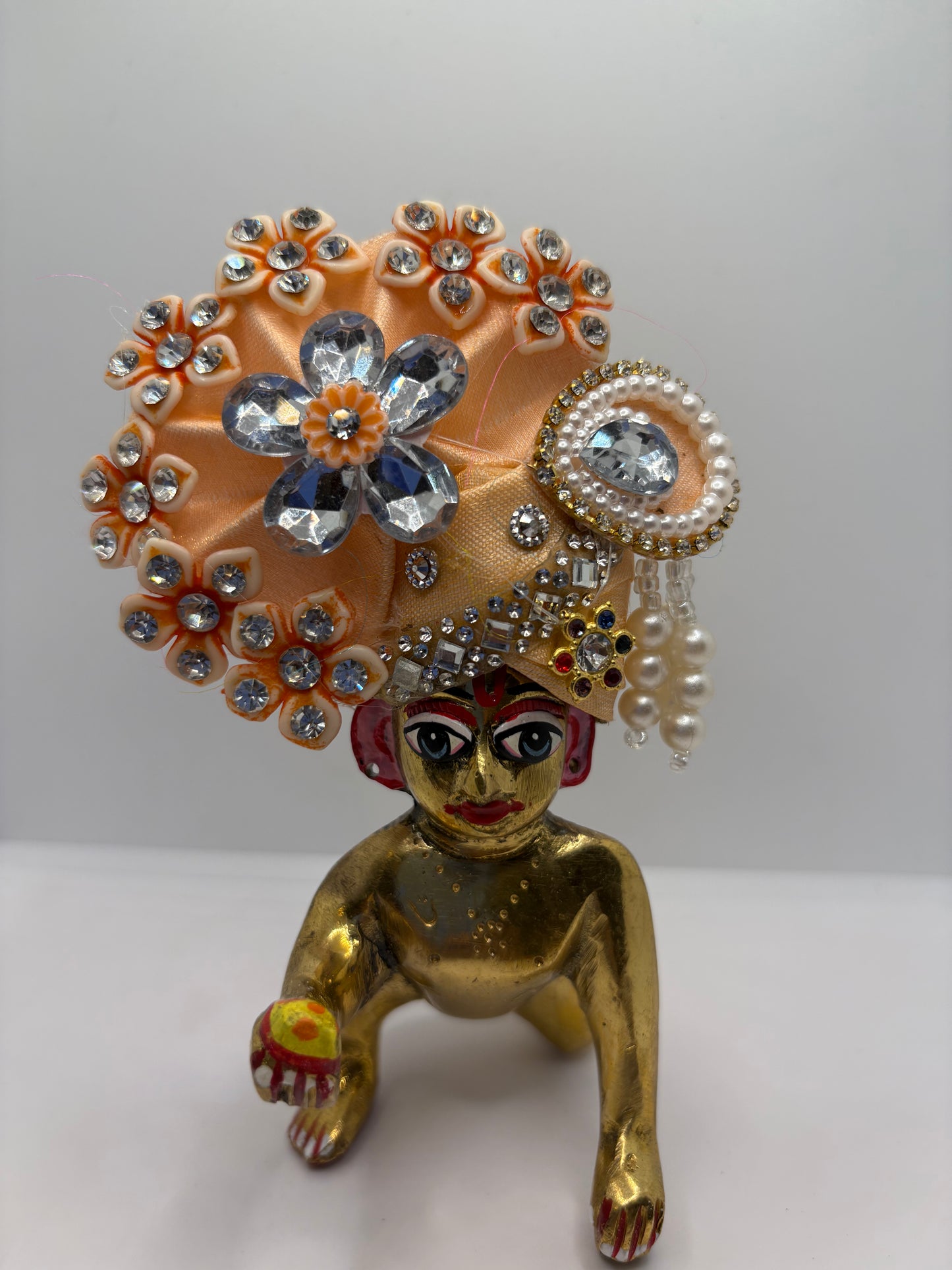 Pastel Floral Pagdi for Laddu Gopal Ji | Elegant Crown for Divine Shringar