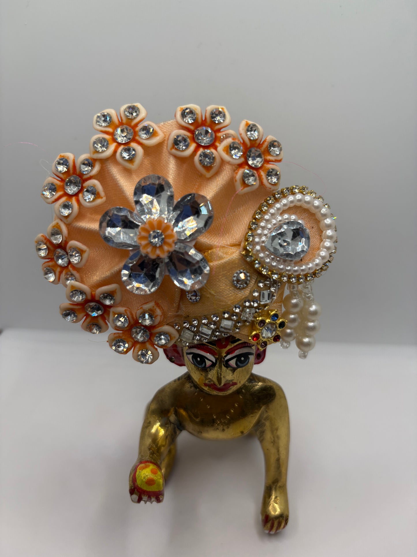 Pastel Floral Pagdi for Laddu Gopal Ji | Elegant Crown for Divine Shringar
