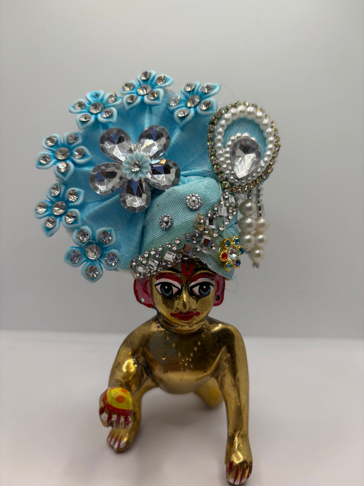 Pastel Floral Pagdi for Laddu Gopal Ji | Elegant Crown for Divine Shringar