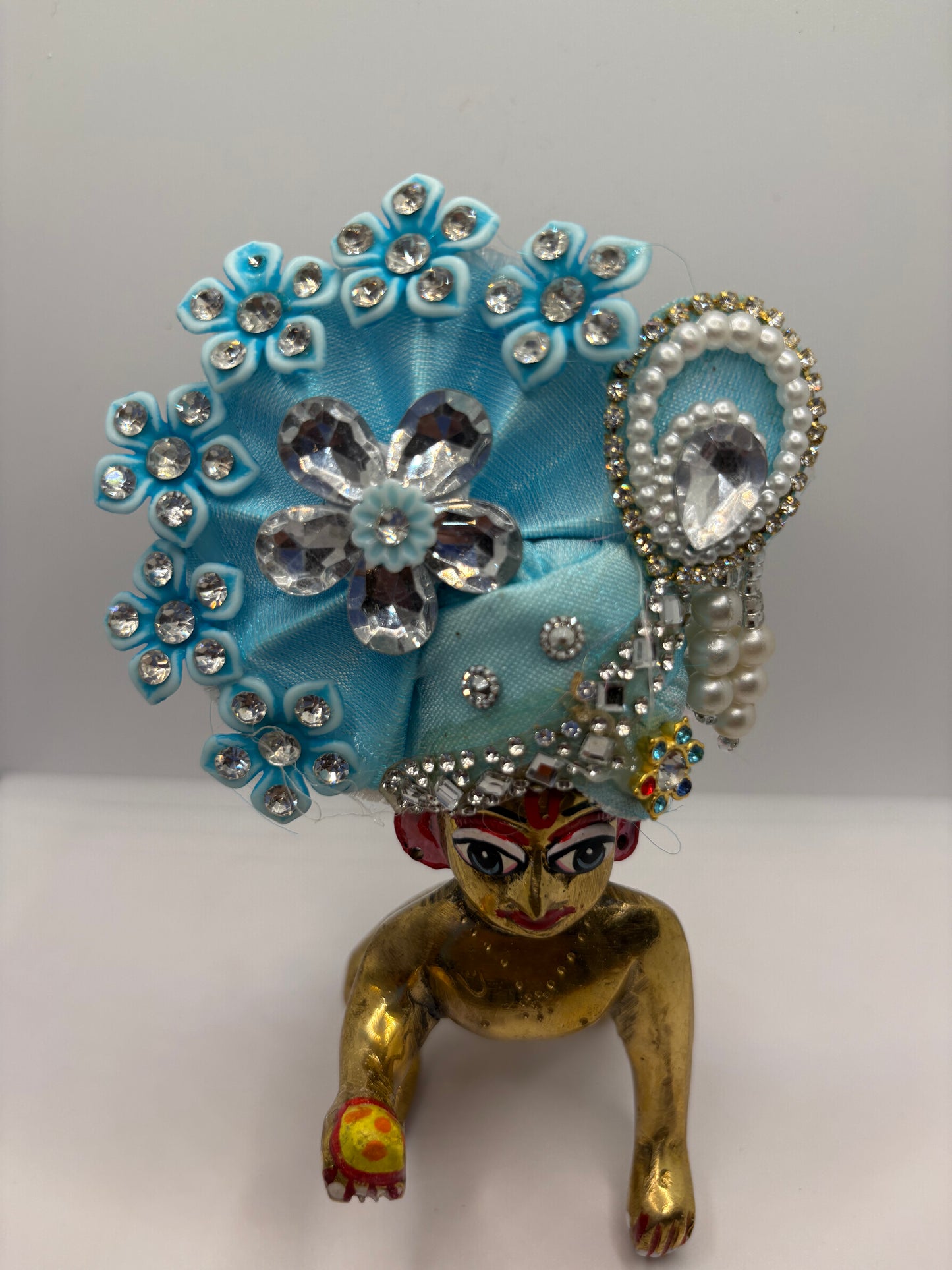 Pastel Floral Pagdi for Laddu Gopal Ji | Elegant Crown for Divine Shringar