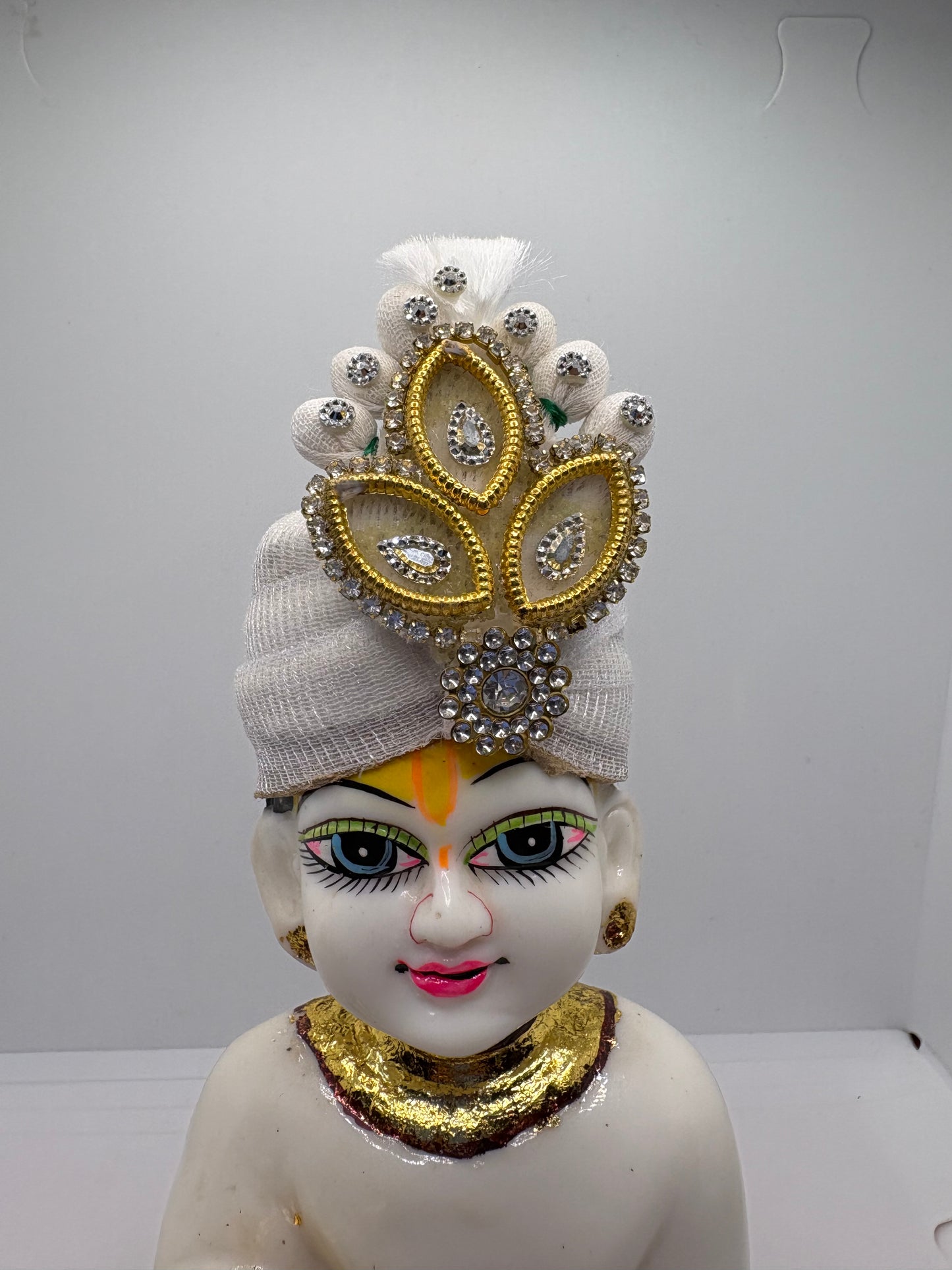 Beautiful Stone Decorated Mukut for Kanha Ji | Handcrafted Royal Crown for Laddu Gopal Ji