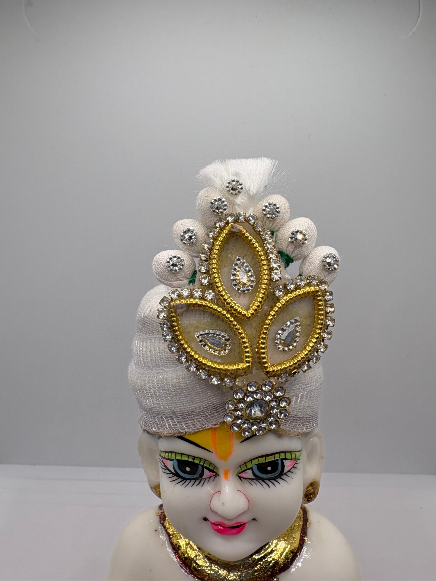Beautiful Stone Decorated Mukut for Kanha Ji | Handcrafted Royal Crown for Laddu Gopal Ji
