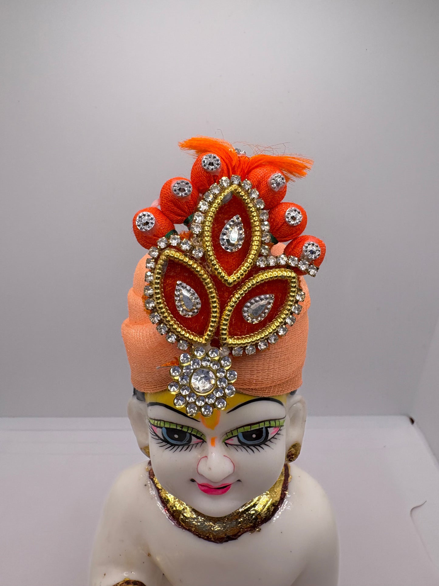 Beautiful Stone Decorated Mukut for Kanha Ji | Handcrafted Royal Crown for Laddu Gopal Ji
