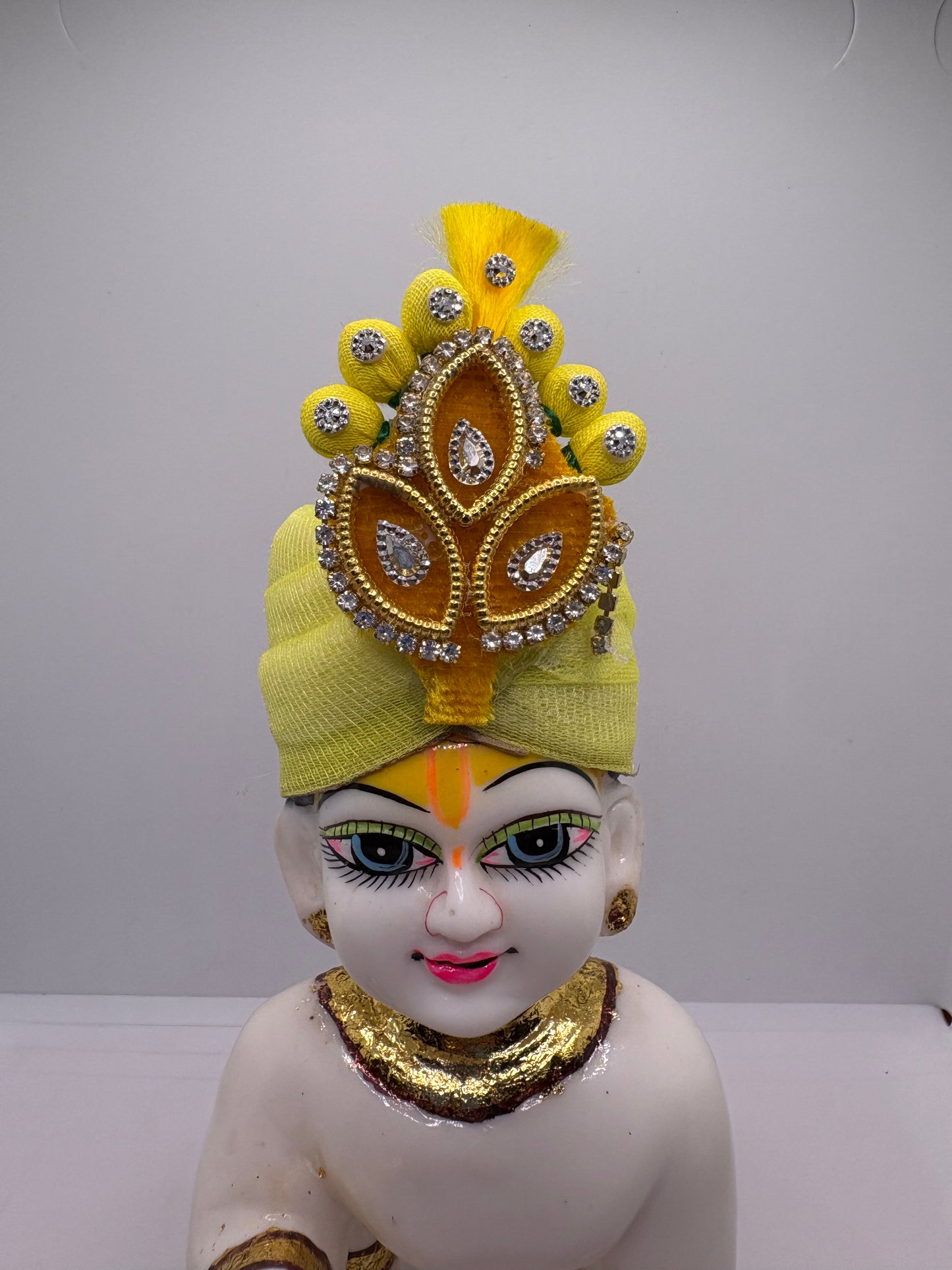Beautiful Stone Decorated Mukut for Kanha Ji | Handcrafted Royal Crown for Laddu Gopal Ji