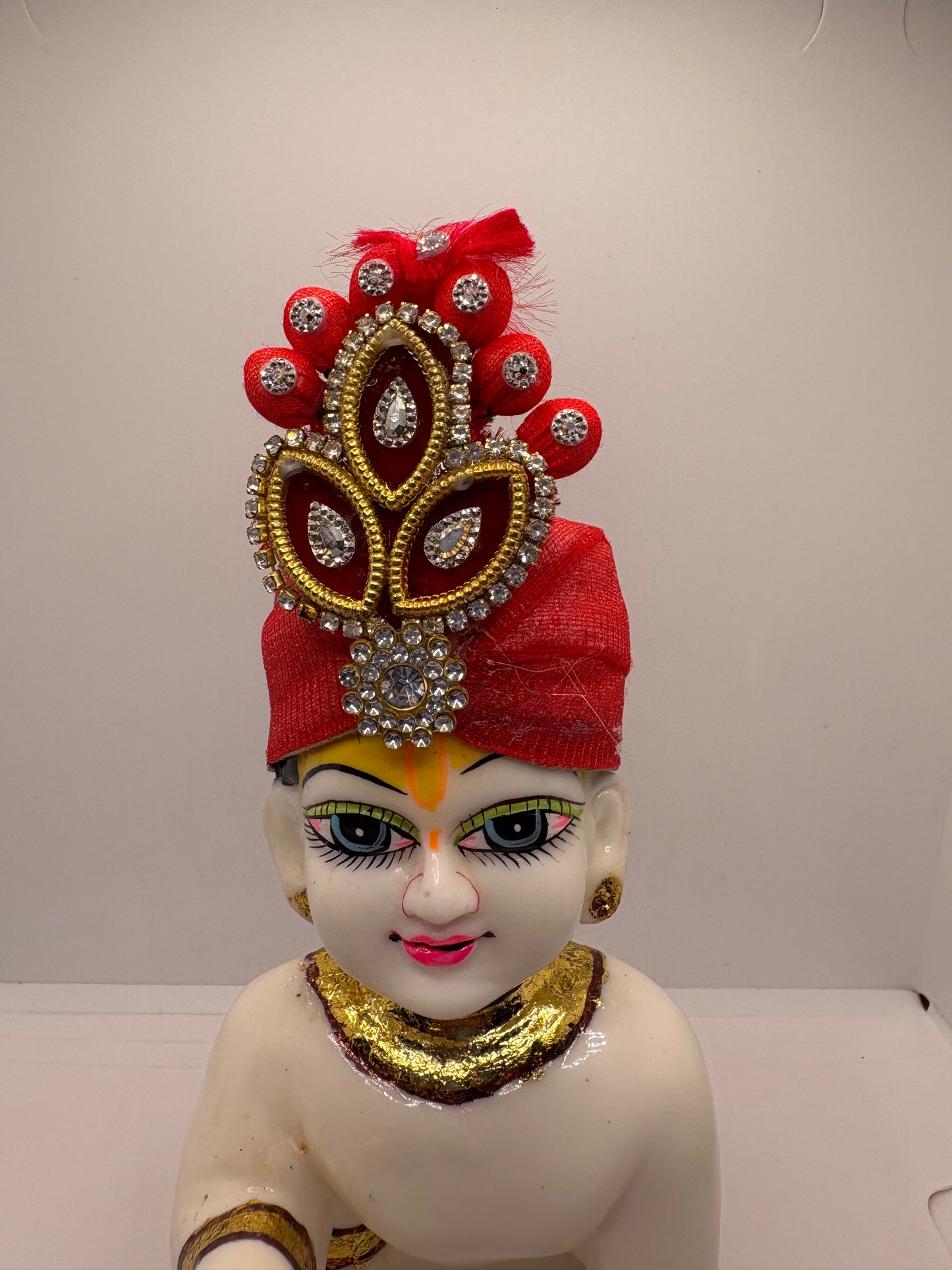 Beautiful Stone Decorated Mukut for Kanha Ji | Handcrafted Royal Crown for Laddu Gopal Ji