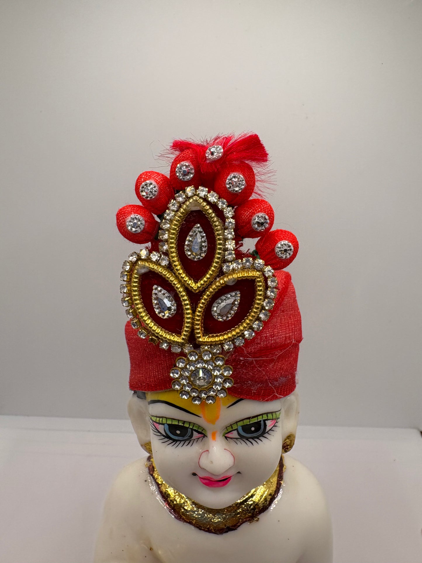 Beautiful Stone Decorated Mukut for Kanha Ji | Handcrafted Royal Crown for Laddu Gopal Ji