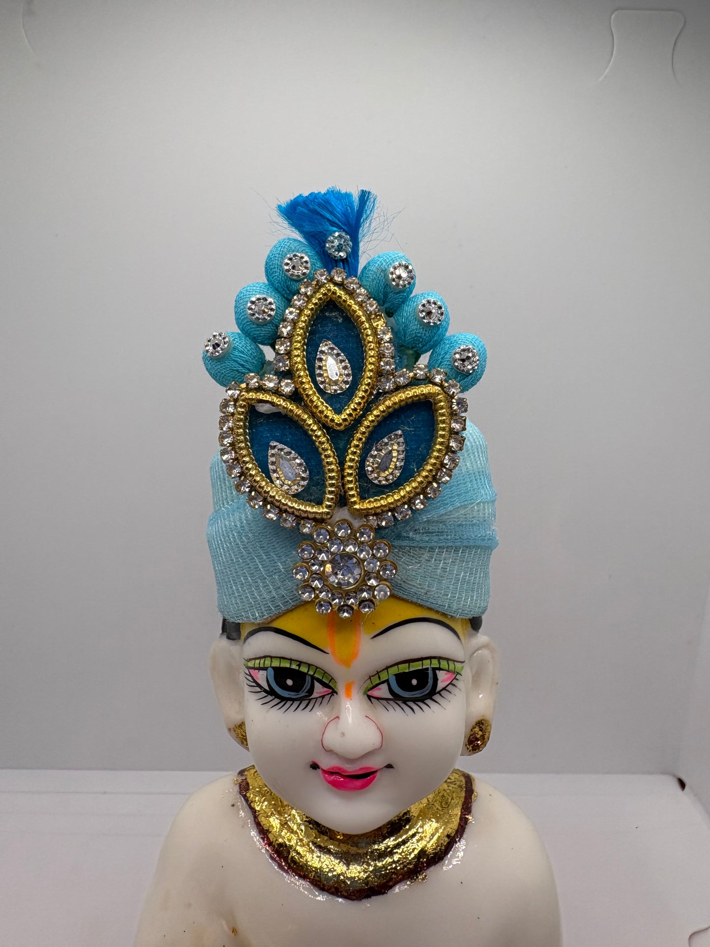 Beautiful Stone Decorated Mukut for Kanha Ji | Handcrafted Royal Crown for Laddu Gopal Ji