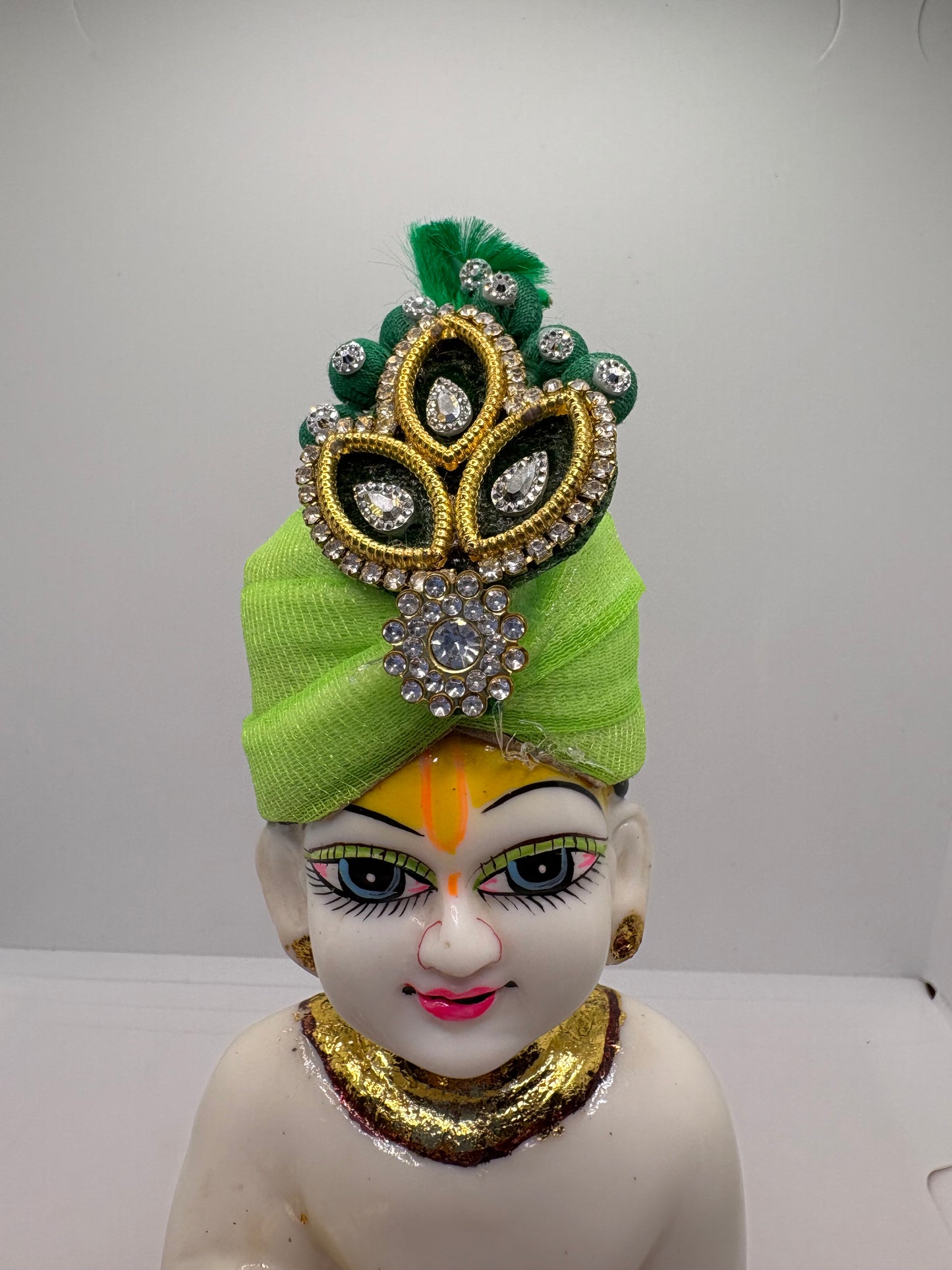 Beautiful Stone Decorated Mukut for Kanha Ji | Handcrafted Royal Crown for Laddu Gopal Ji