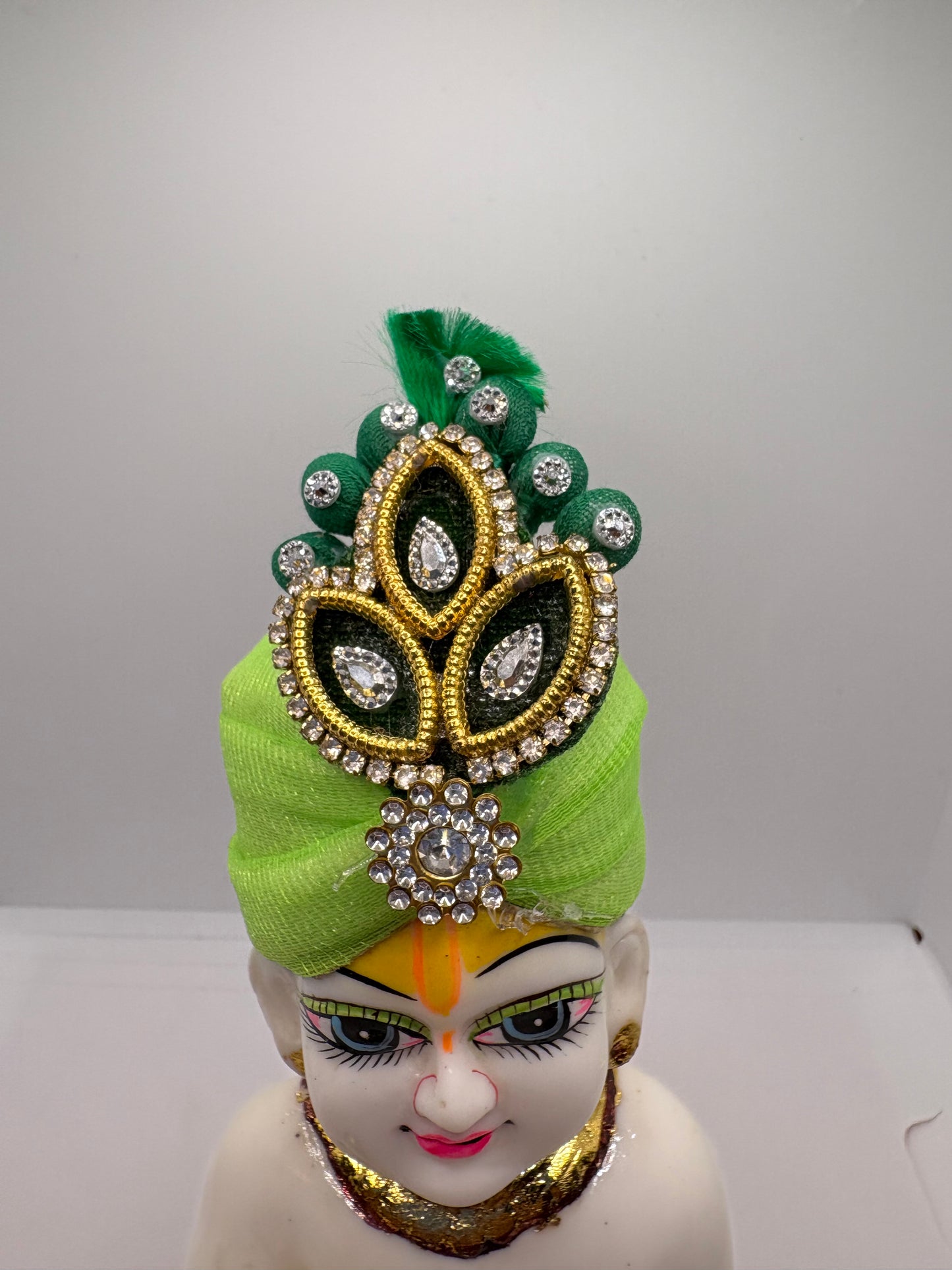 Beautiful Stone Decorated Mukut for Kanha Ji | Handcrafted Royal Crown for Laddu Gopal Ji