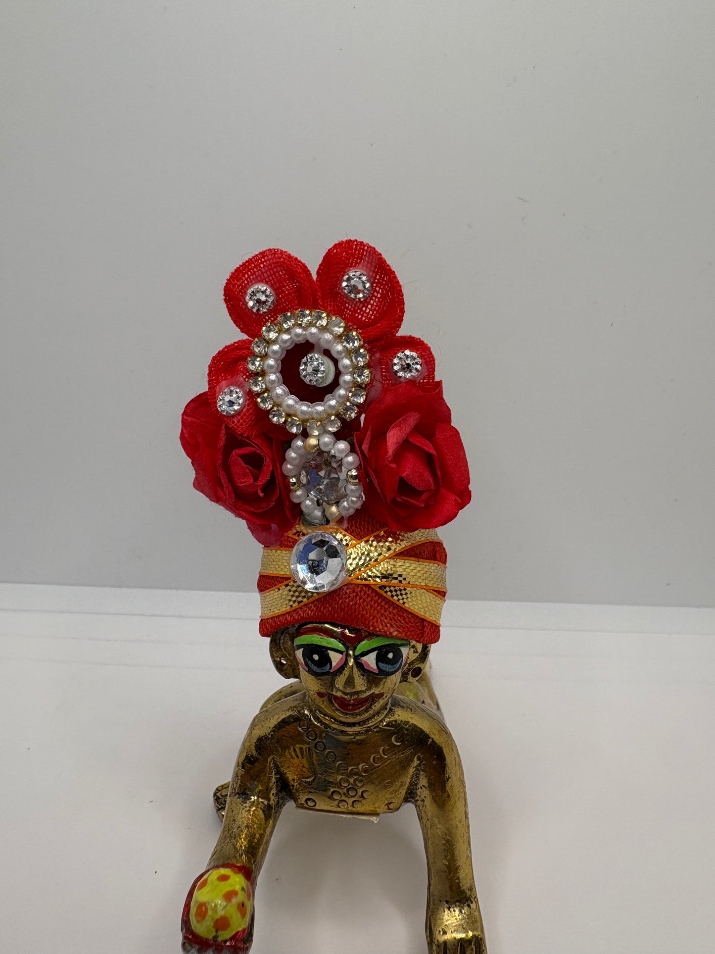 Floral Decorated Mukut for Kanha Ji | Handcrafted Flower Crown for Laddu Gopal Ji