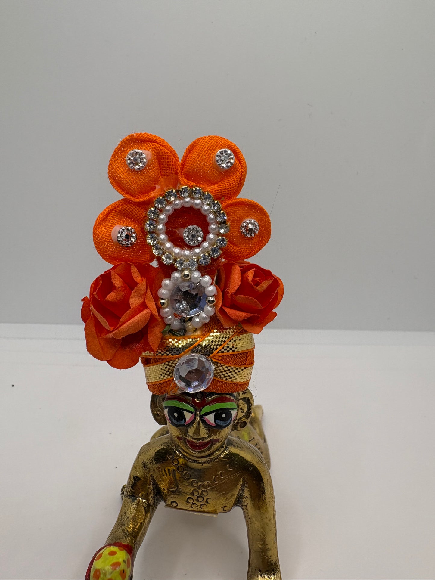 Floral Decorated Mukut for Kanha Ji | Handcrafted Flower Crown for Laddu Gopal Ji