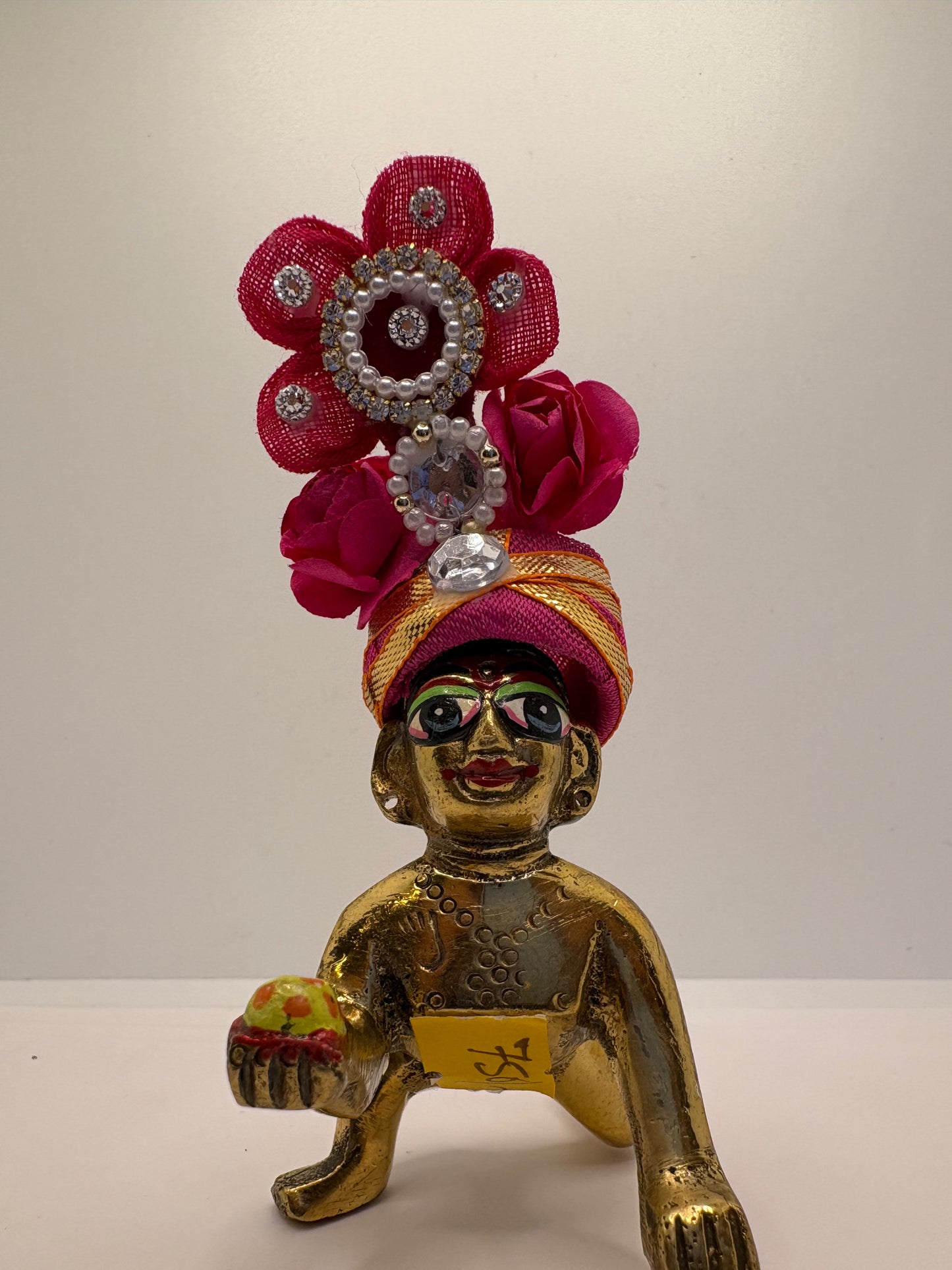 Floral Decorated Mukut for Kanha Ji | Handcrafted Flower Crown for Laddu Gopal Ji