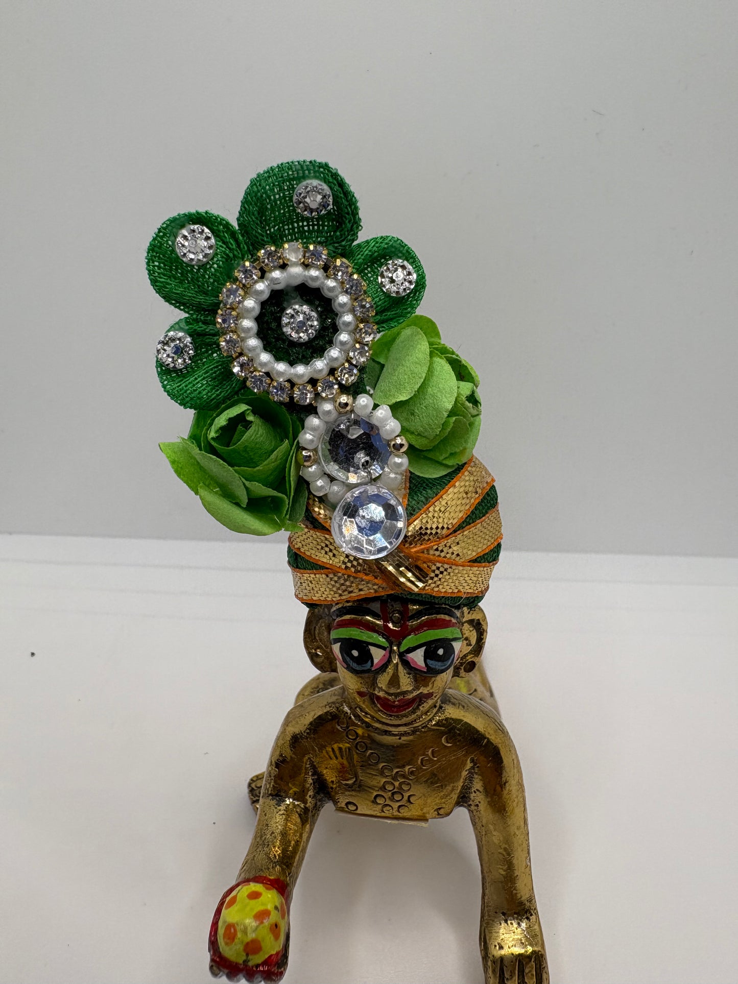 Floral Decorated Mukut for Kanha Ji | Handcrafted Flower Crown for Laddu Gopal Ji