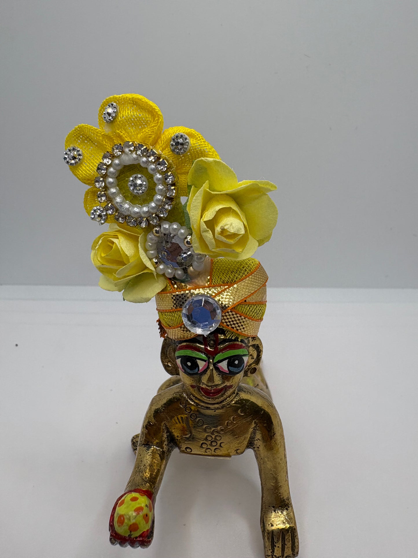 Floral Decorated Mukut for Kanha Ji | Handcrafted Flower Crown for Laddu Gopal Ji