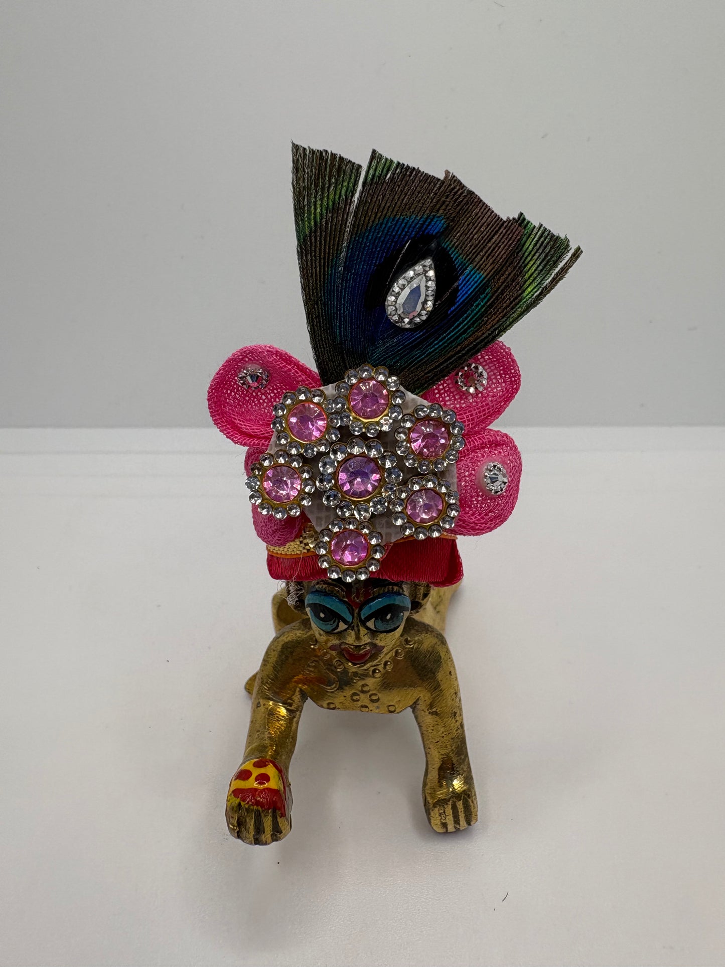 Beautiful Floral Decorated Mukut for Kanha Ji | Handcrafted Flower Crown for Laddu Gopal Ji