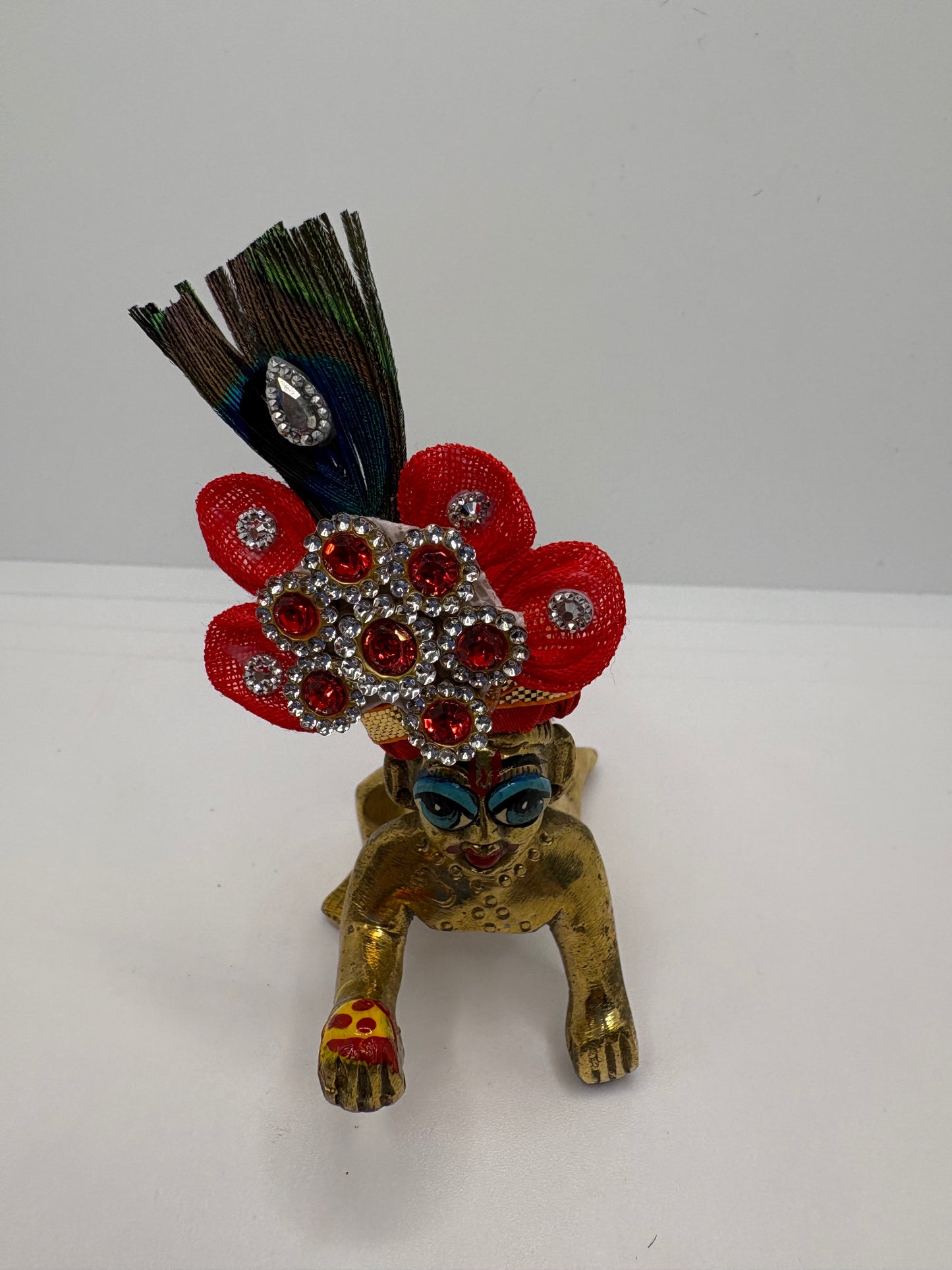 Beautiful Floral Decorated Mukut for Kanha Ji | Handcrafted Flower Crown for Laddu Gopal Ji